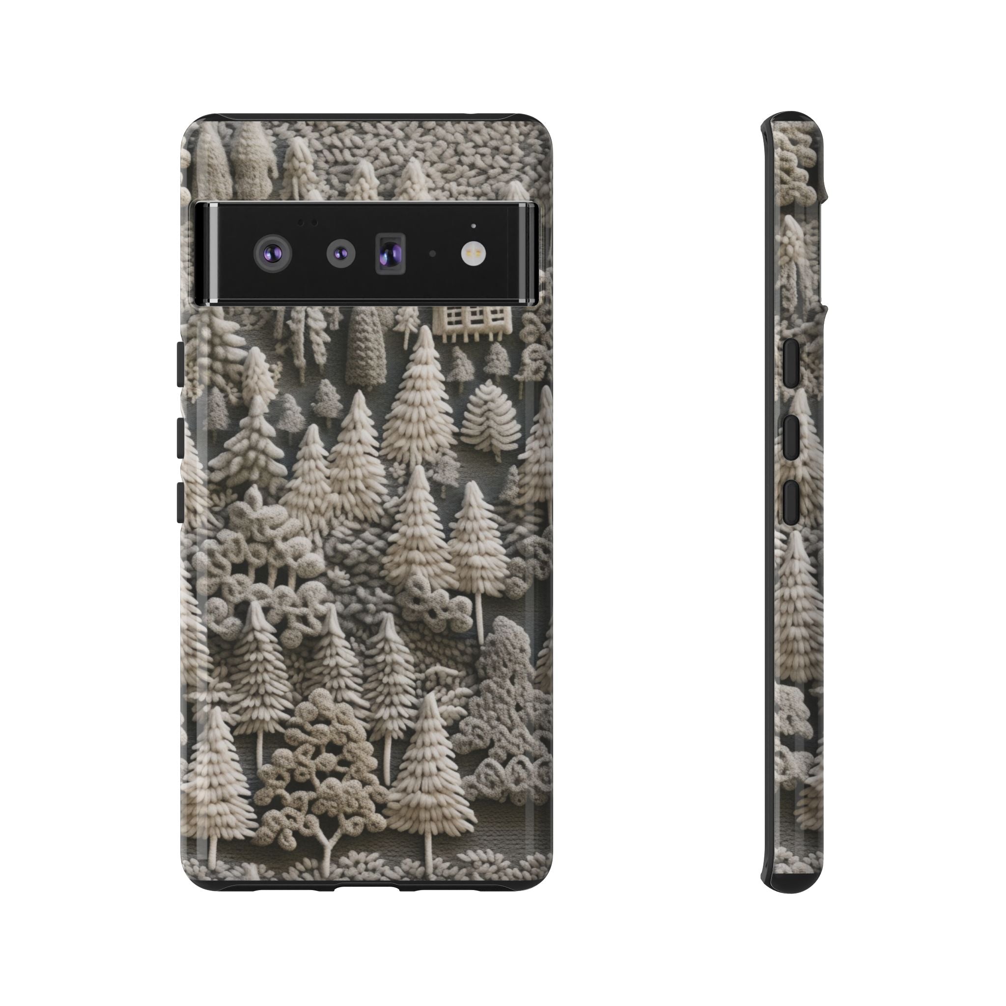 The Frozen Forest, Phone Cover Tough Case with a 3D knitted effect, Winter Motives, iPhone | Samsung