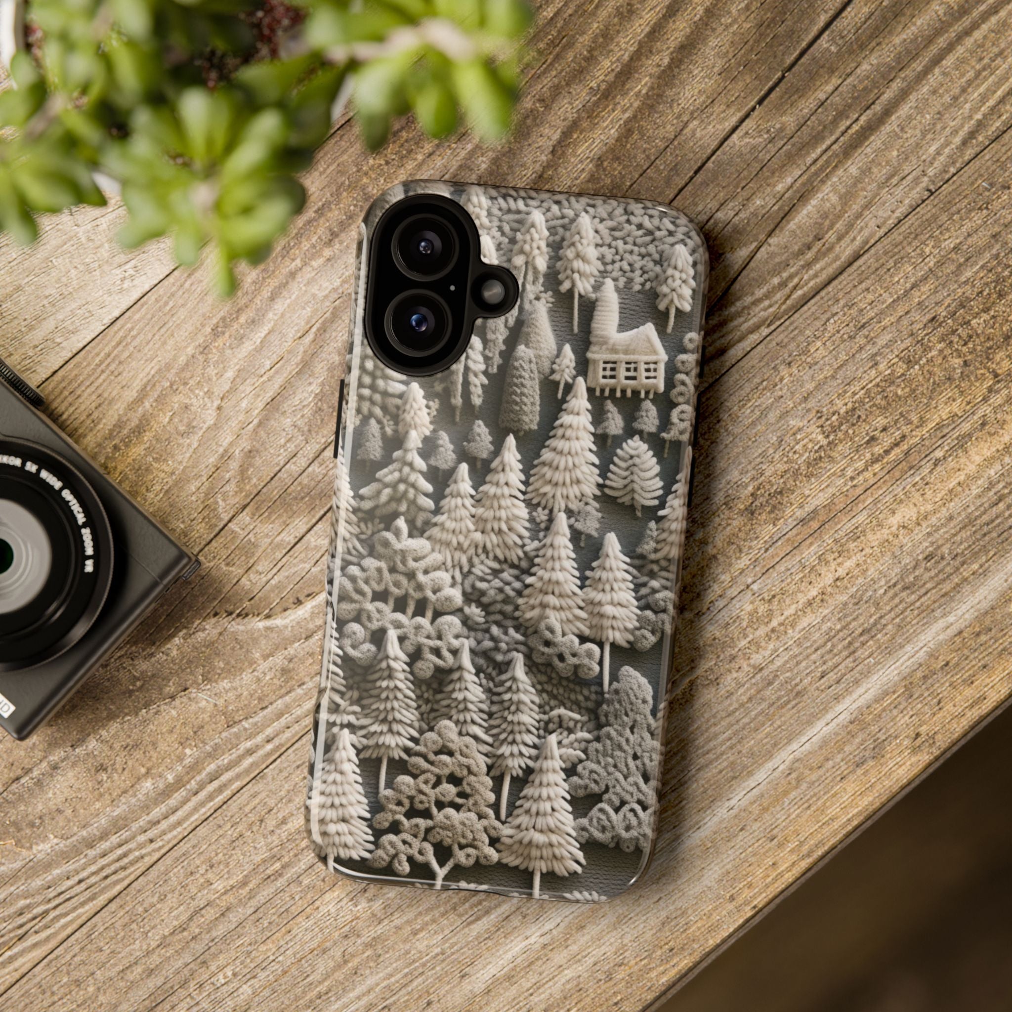 The Frozen Forest, Phone Cover Tough Case with a 3D knitted effect, Winter Motives, iPhone | Samsung