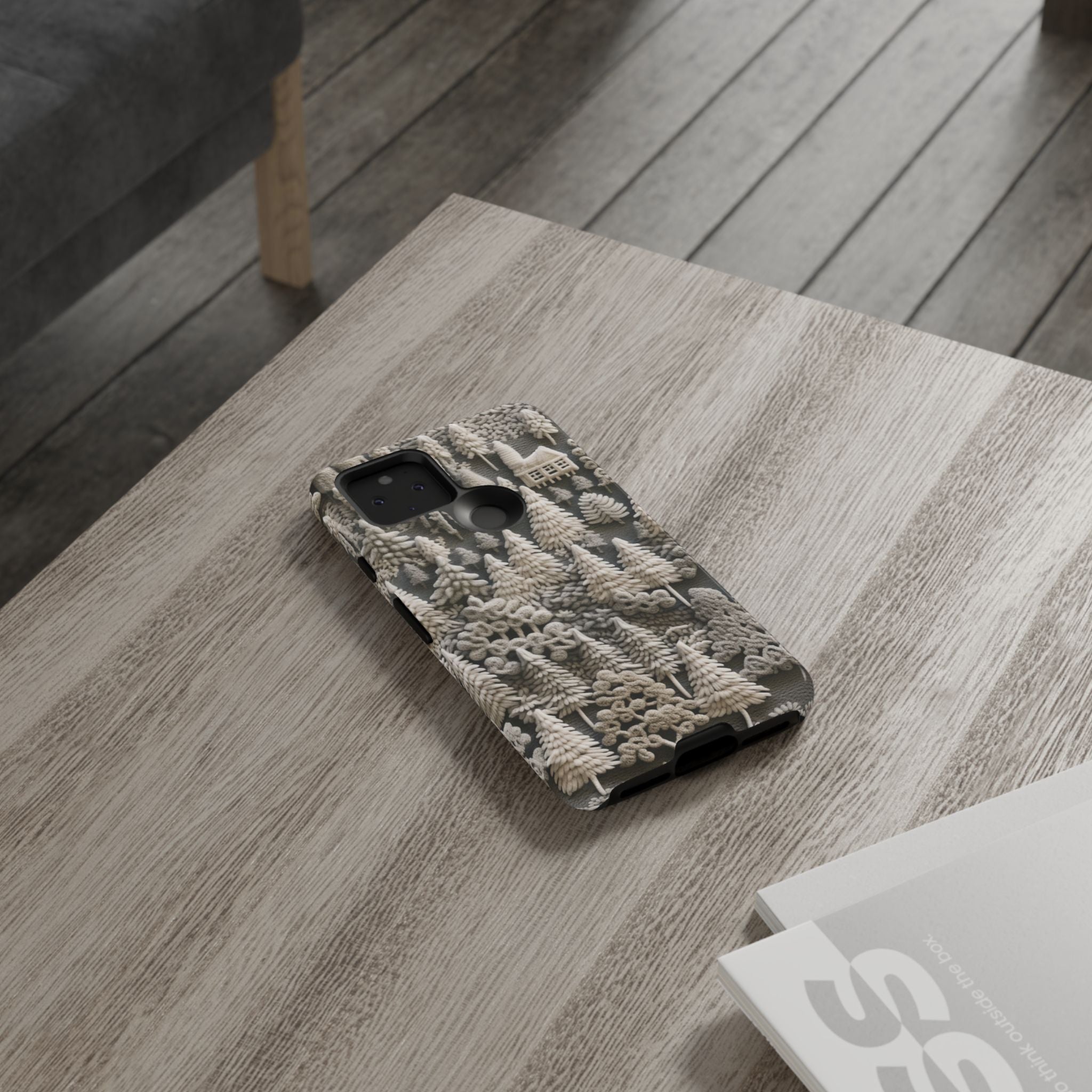 The Frozen Forest, Phone Cover Tough Case with a 3D knitted effect, Winter Motives, iPhone | Samsung