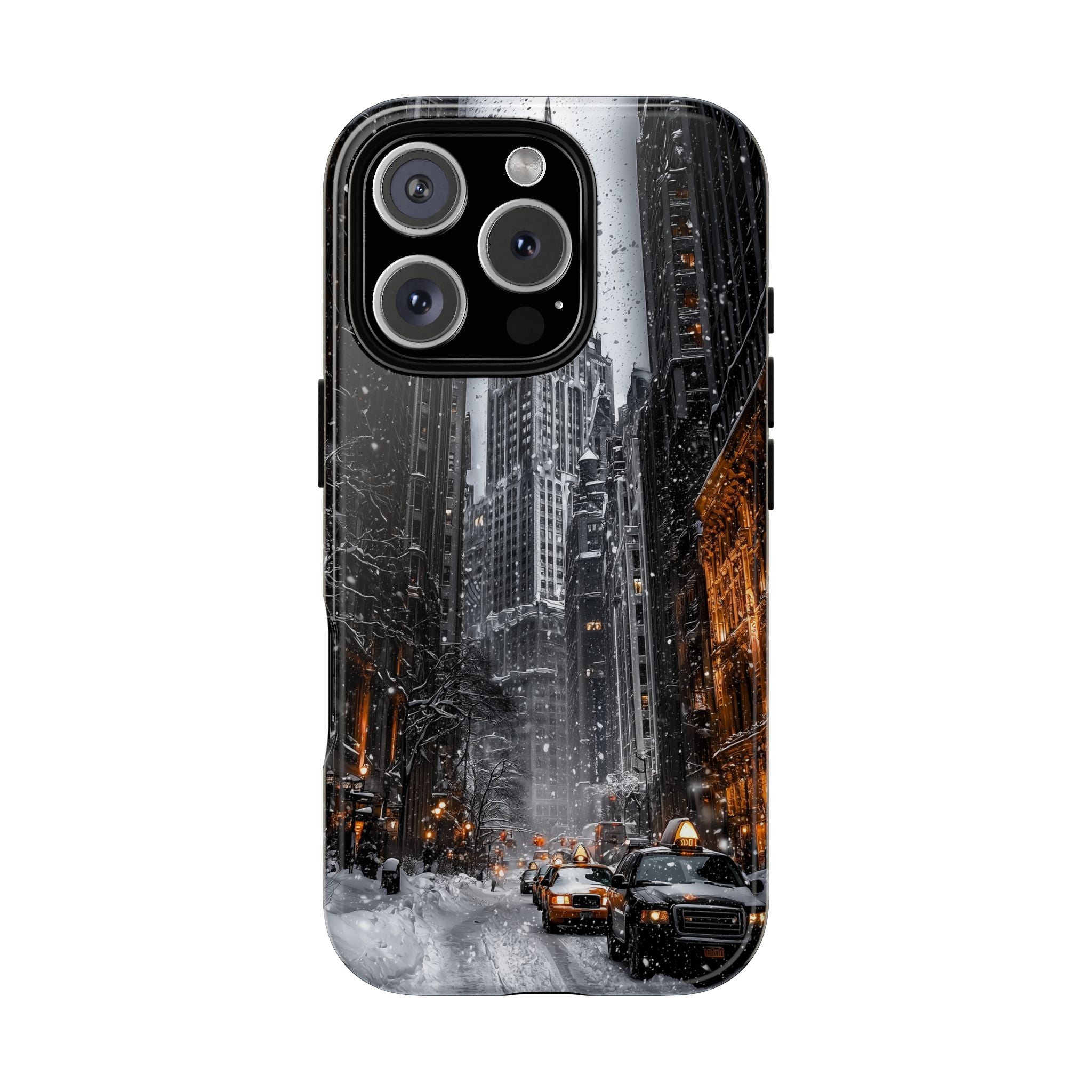 Phone Cases, New York City Snow Falling Photography, Tough Protective Cover, Winter Phone Accessories, Urban Street Style, NYC Skyline Case