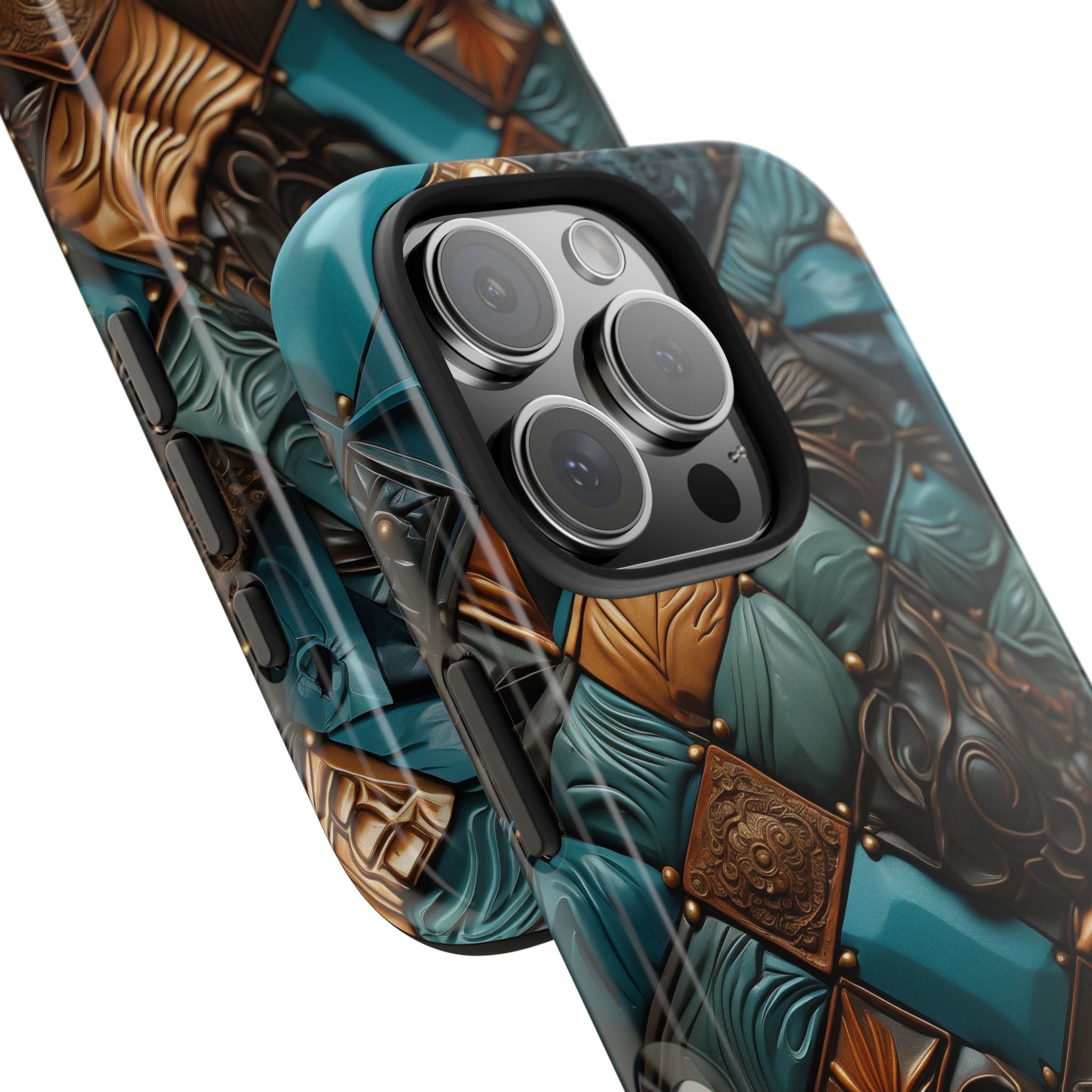 Baroque Art Teal Patchwork, Strong Protection for iPhone and Samsung