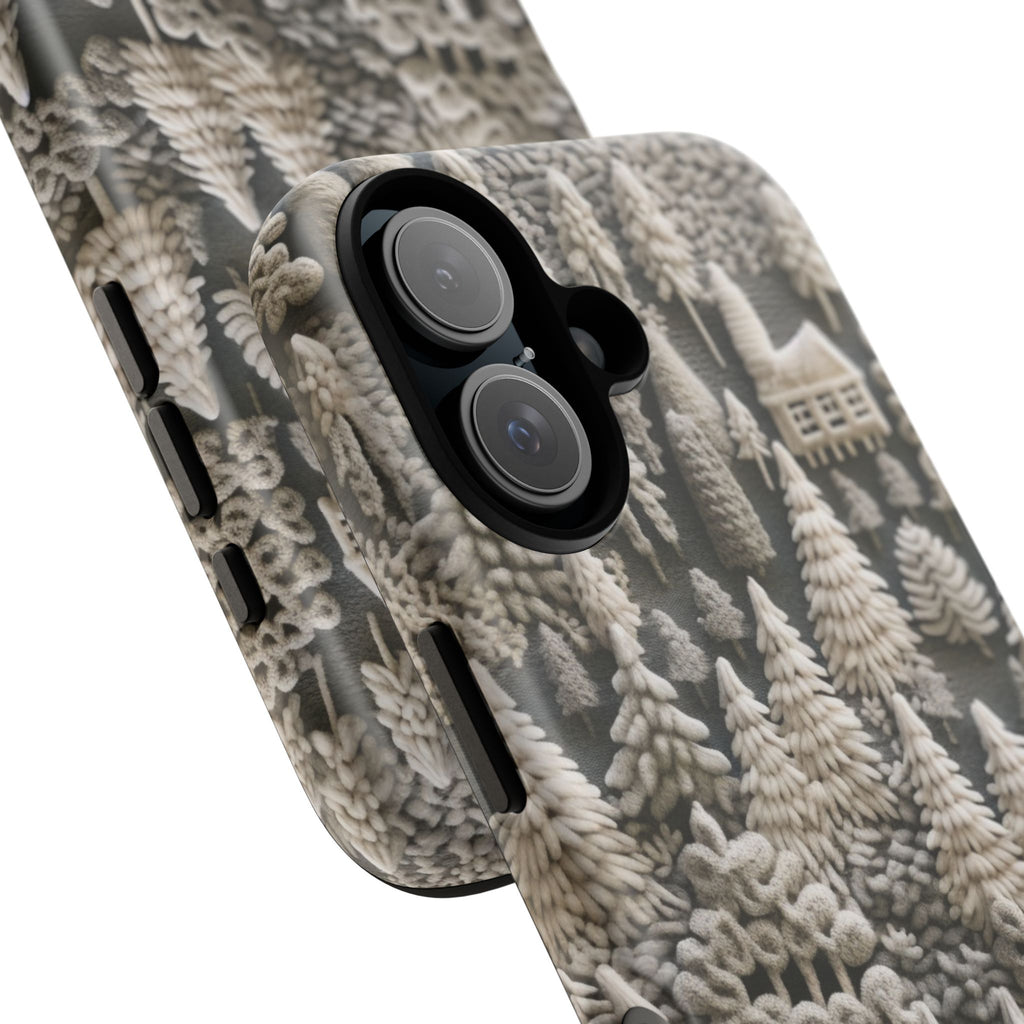The Frozen Forest, Phone Cover Tough Case with a 3D knitted effect, Winter Motives, iPhone | Samsung
