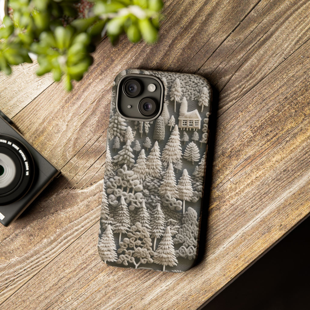 The Frozen Forest, Phone Cover Tough Case with a 3D knitted effect, Winter Motives, iPhone | Samsung
