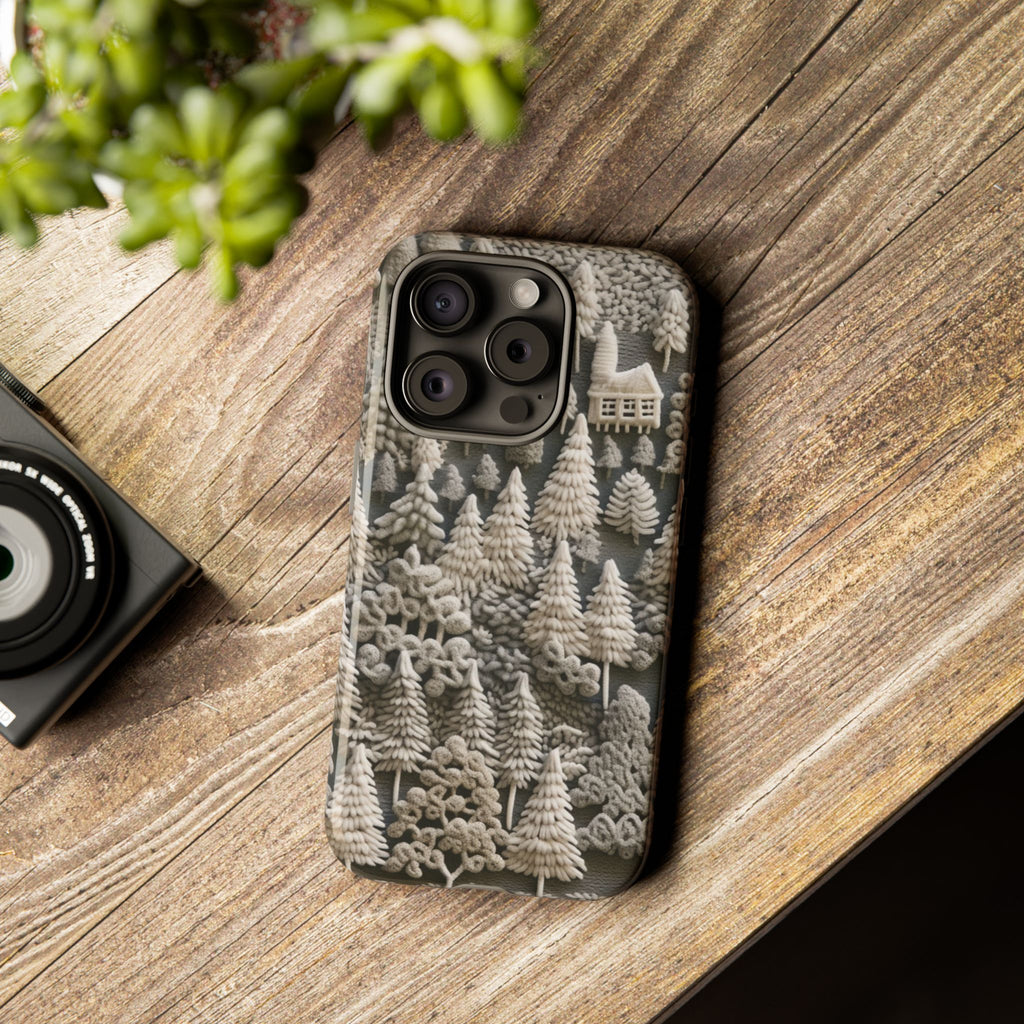The Frozen Forest, Phone Cover Tough Case with a 3D knitted effect, Winter Motives, iPhone | Samsung