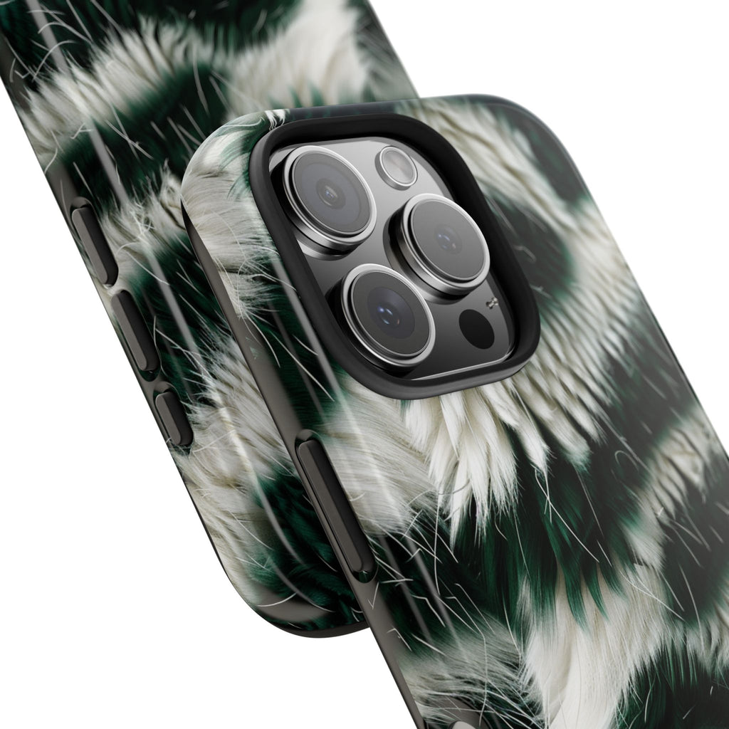 Green and White Tiger Stripes, Strong Protection for iPhone and Samsung