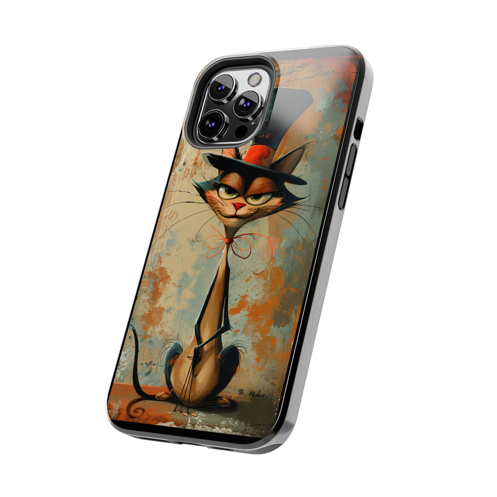 A Black Hat Cat Phone Cover Tough Case, iPhone and Samsung