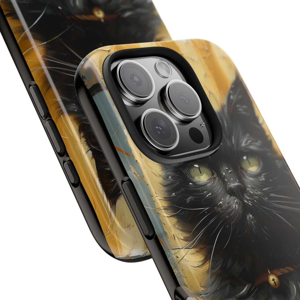 A Black Cat drinking coffee Phone Cover Tough Case, iPhone and Samsung