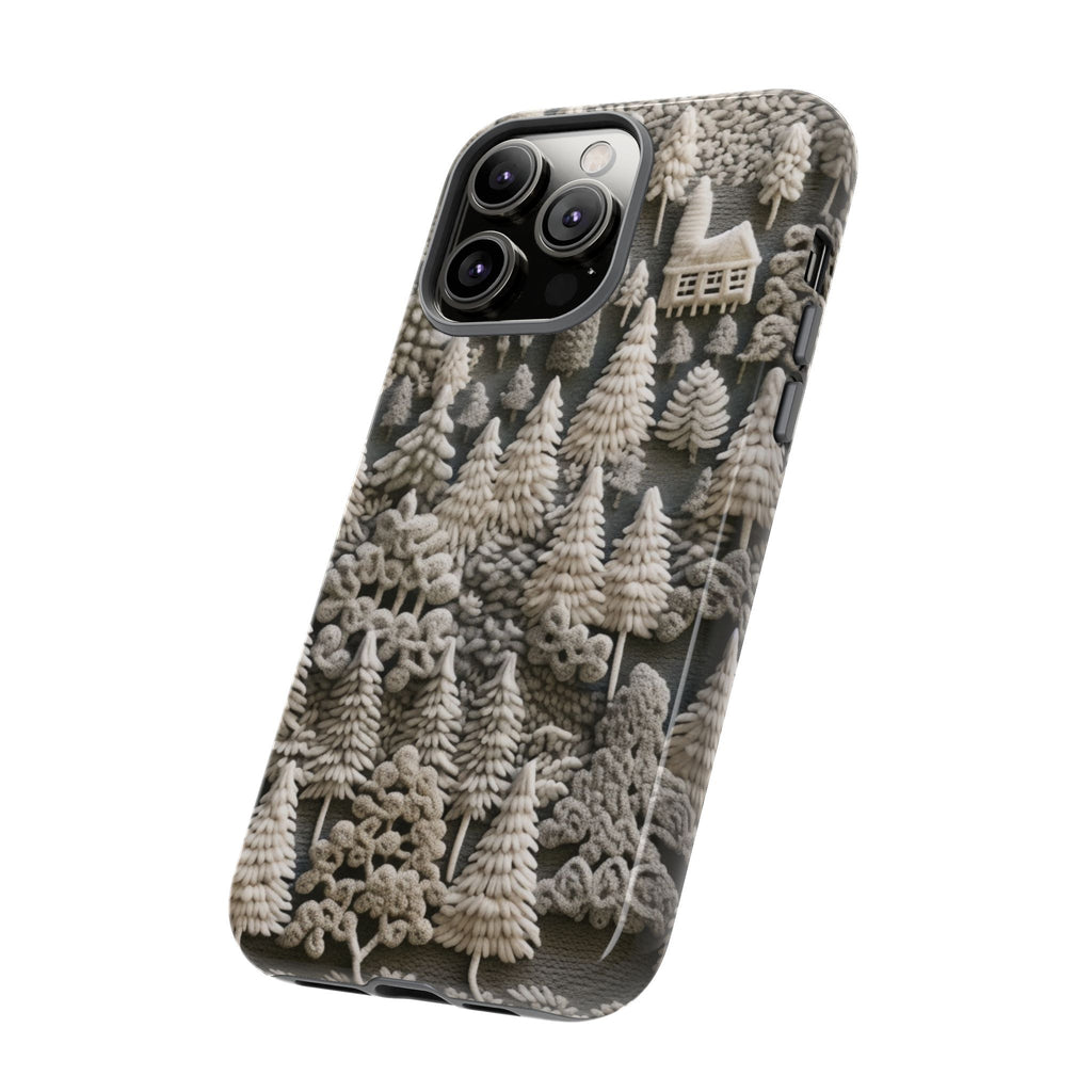 The Frozen Forest, Phone Cover Tough Case with a 3D knitted effect, Winter Motives, iPhone | Samsung