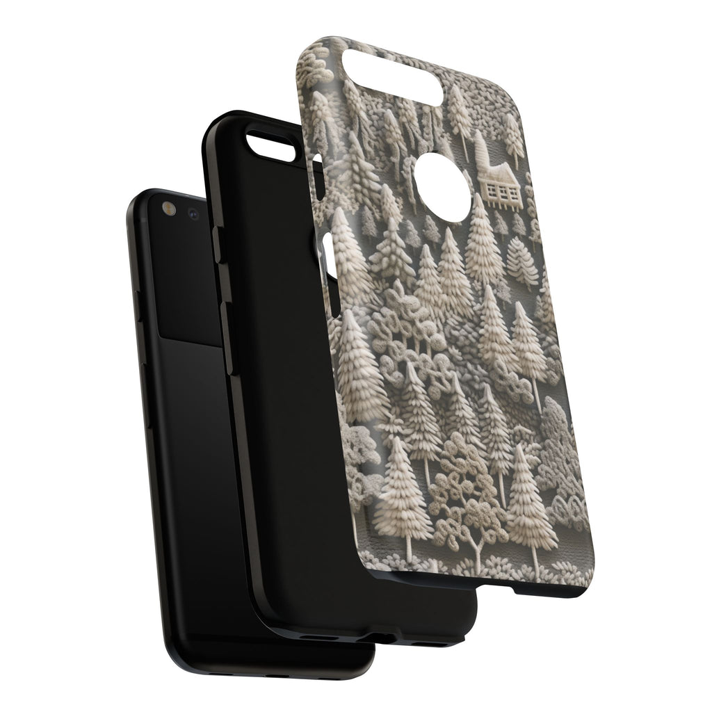 The Frozen Forest, Phone Cover Tough Case with a 3D knitted effect, Winter Motives, iPhone | Samsung