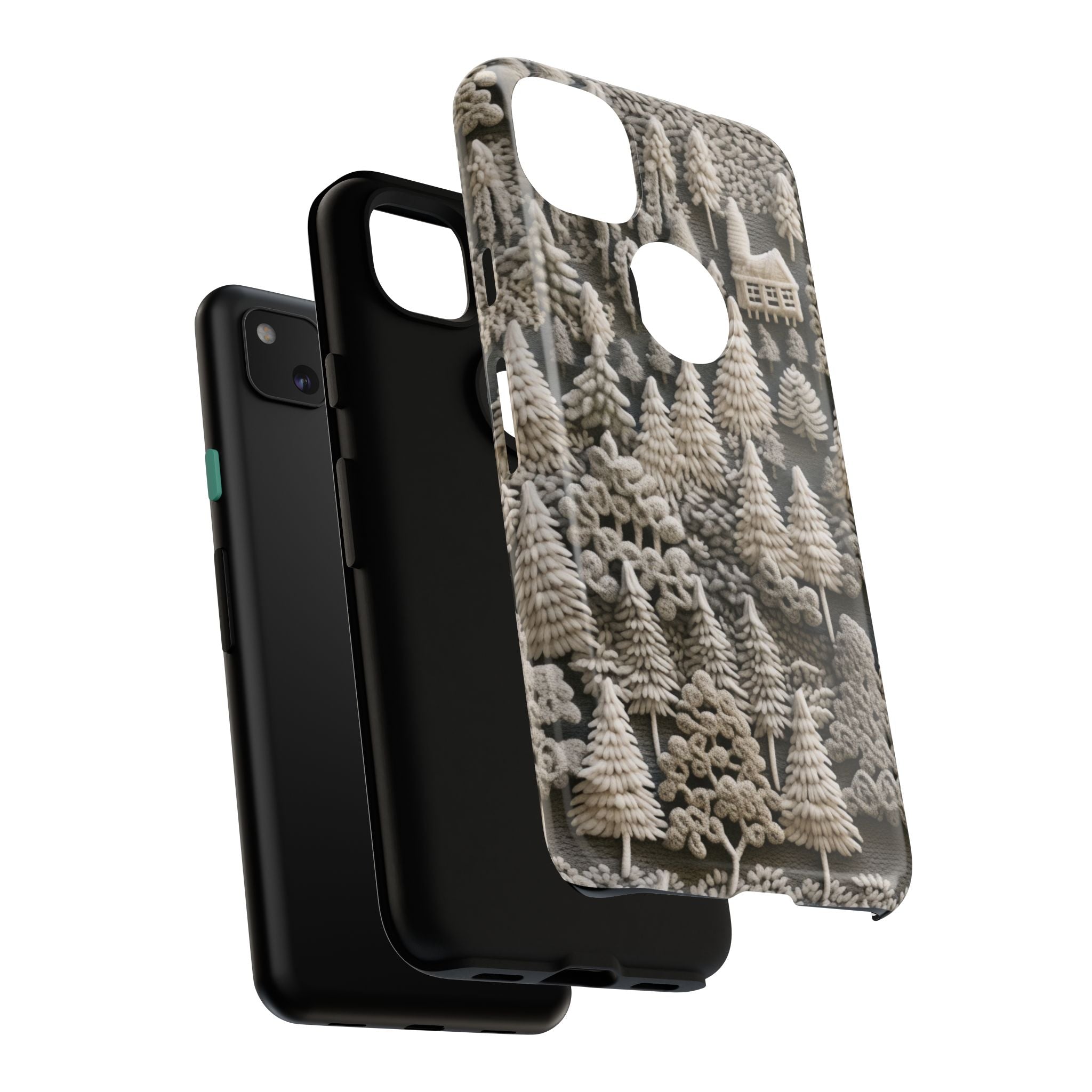The Frozen Forest, Phone Cover Tough Case with a 3D knitted effect, Winter Motives, iPhone | Samsung