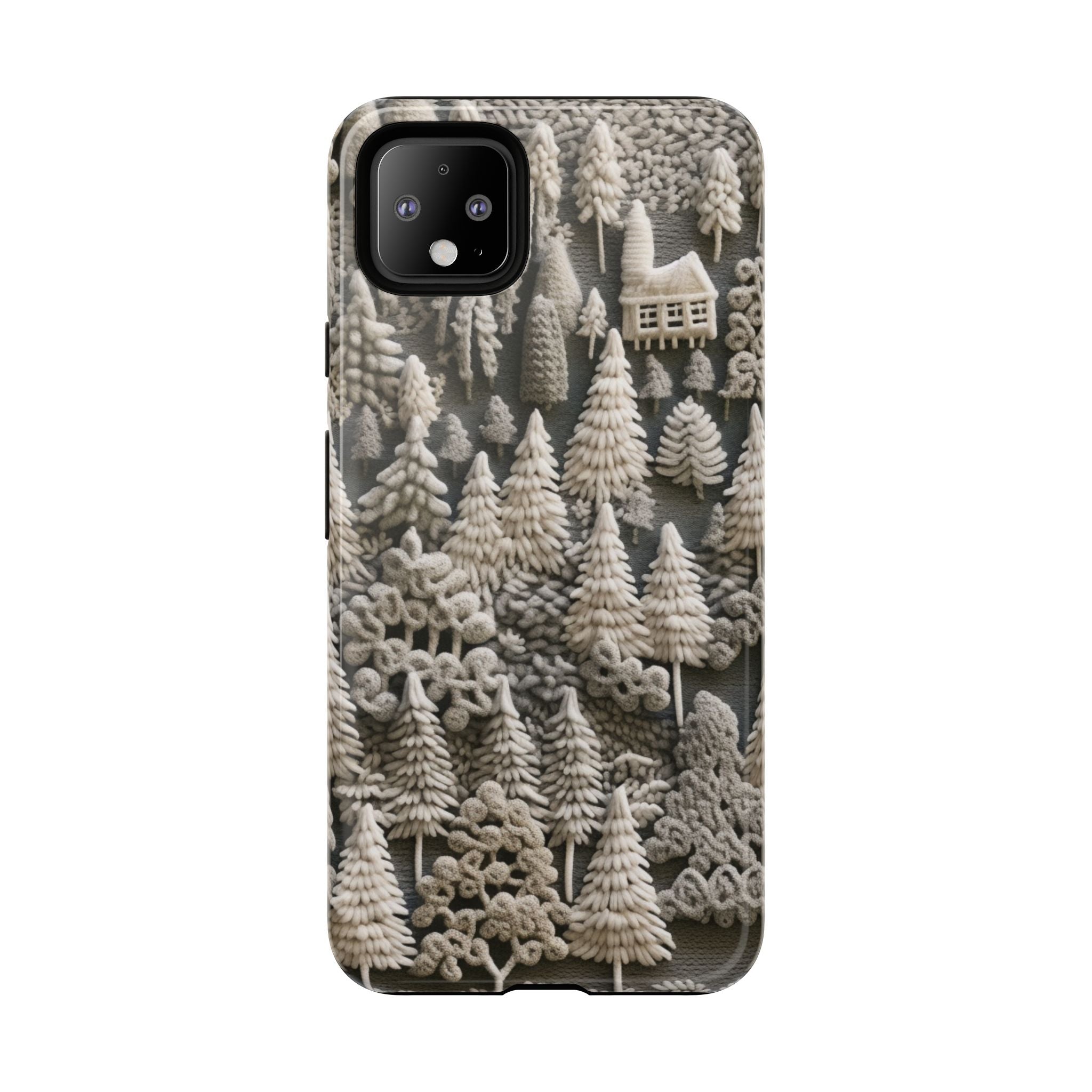 The Frozen Forest, Phone Cover Tough Case with a 3D knitted effect, Winter Motives, iPhone | Samsung