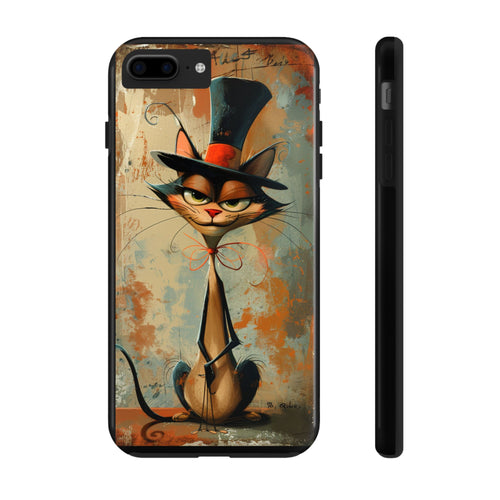 A Black Hat Cat Phone Cover Tough Case, iPhone and Samsung