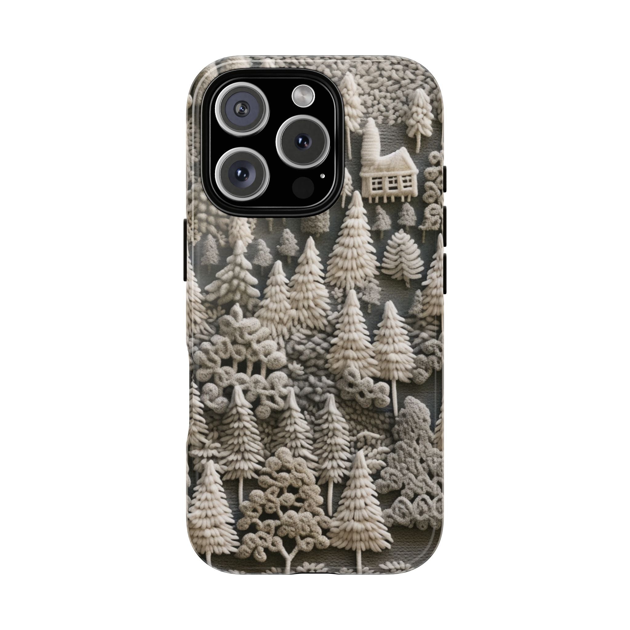 The Frozen Forest, Phone Cover Tough Case with a 3D knitted effect, Winter Motives, iPhone | Samsung