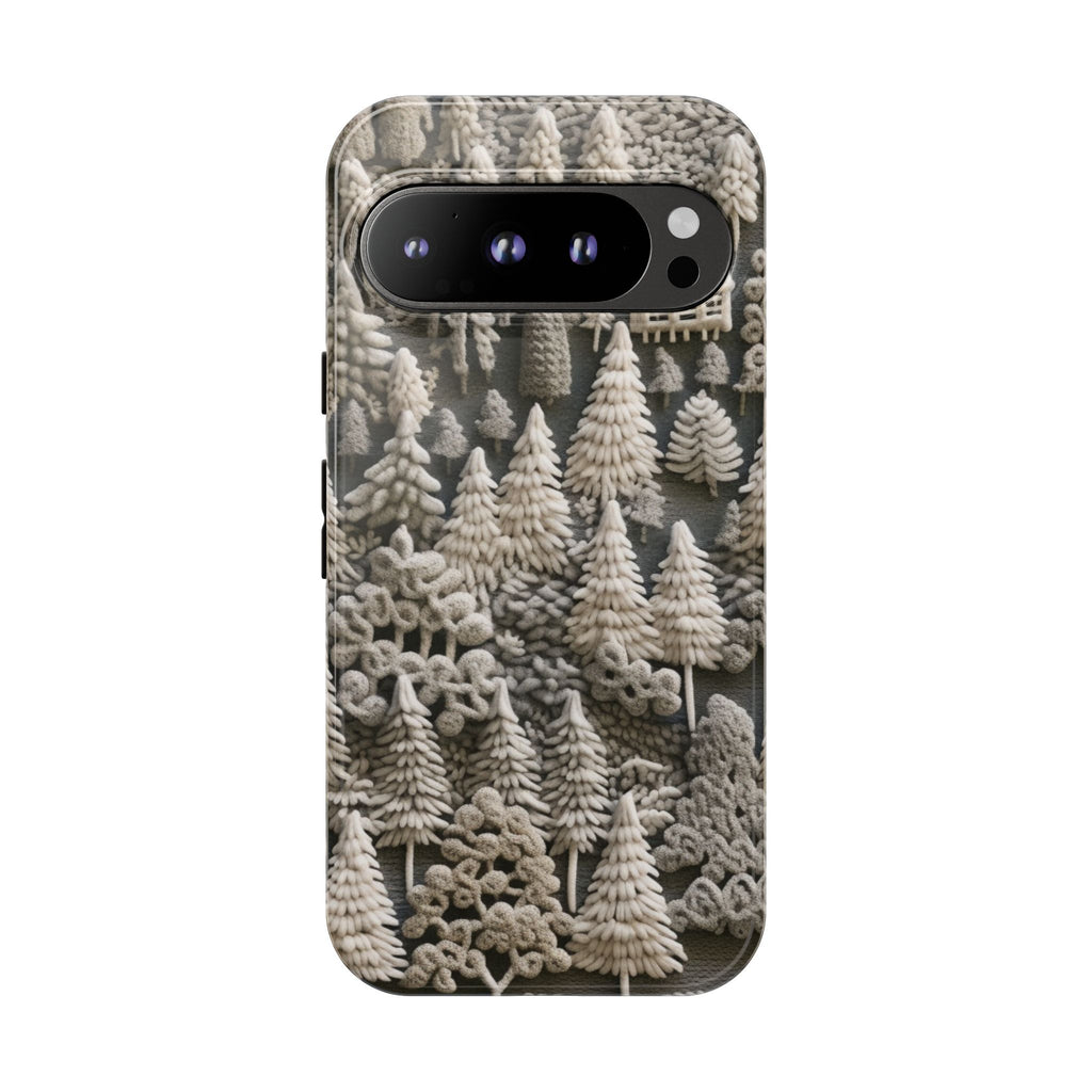 The Frozen Forest, Phone Cover Tough Case with a 3D knitted effect, Winter Motives, iPhone | Samsung