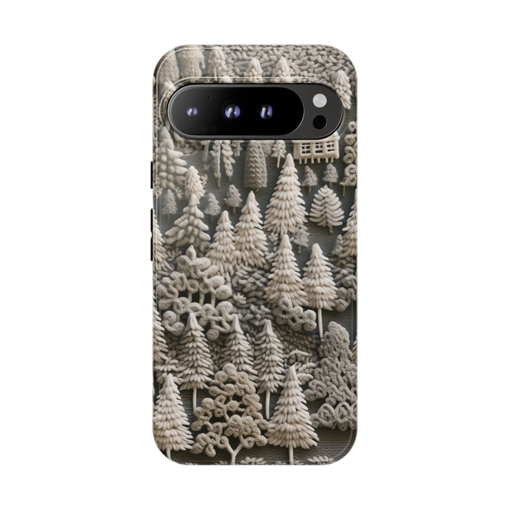 The Frozen Forest, Phone Cover Tough Case with a 3D knitted effect, Winter Motives, iPhone | Samsung