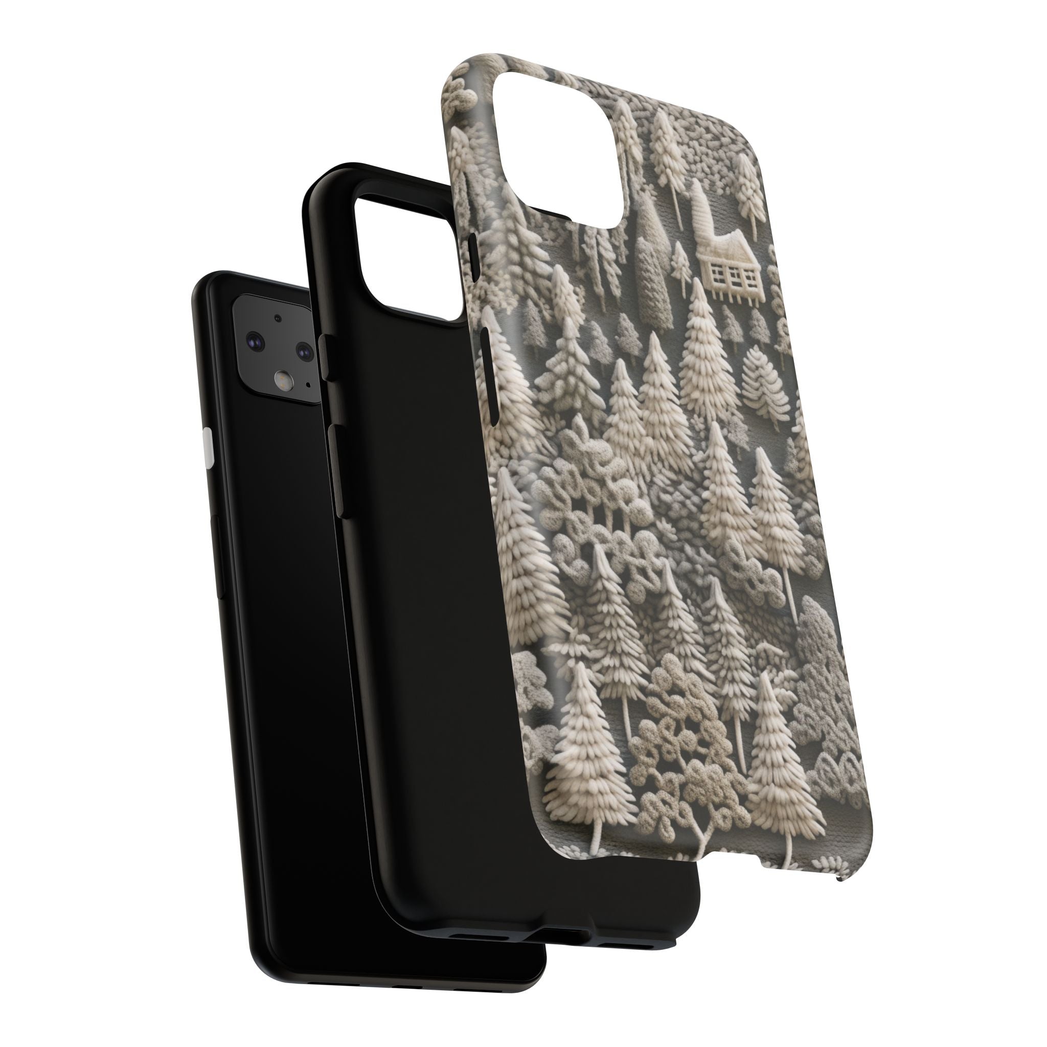 The Frozen Forest, Phone Cover Tough Case with a 3D knitted effect, Winter Motives, iPhone | Samsung