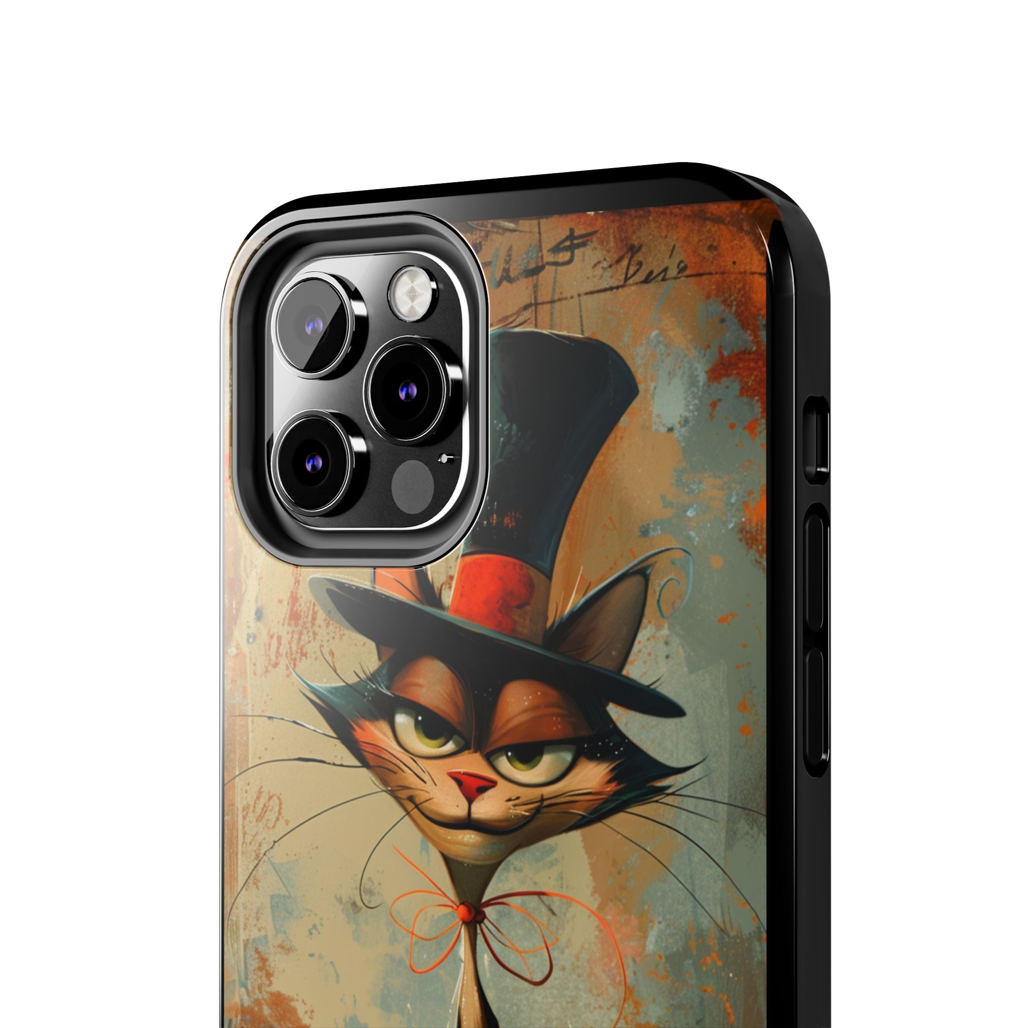 A Black Hat Cat Phone Cover Tough Case, iPhone and Samsung