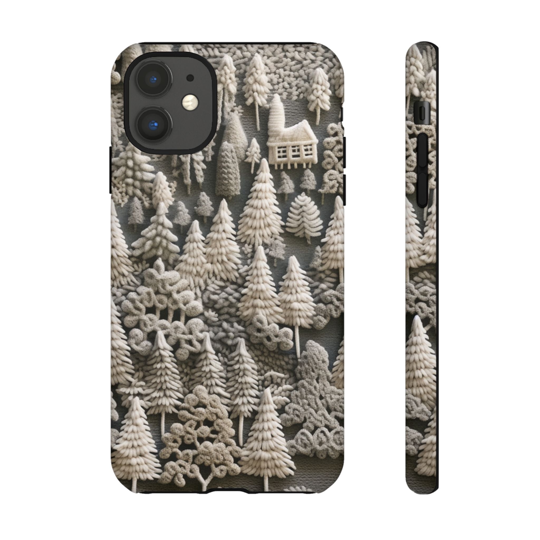The Frozen Forest, Phone Cover Tough Case with a 3D knitted effect, Winter Motives, iPhone | Samsung