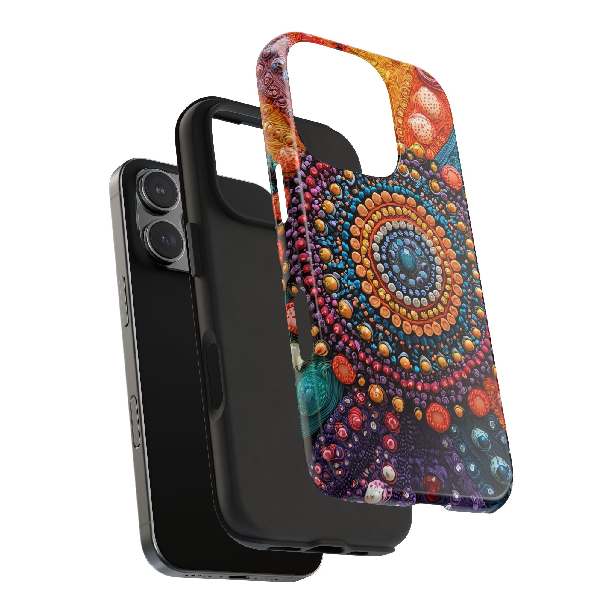 A Vibrant Mandala Pattern II, Dots and Circles, Phone Cover Tough Case, iPhone | Samsung