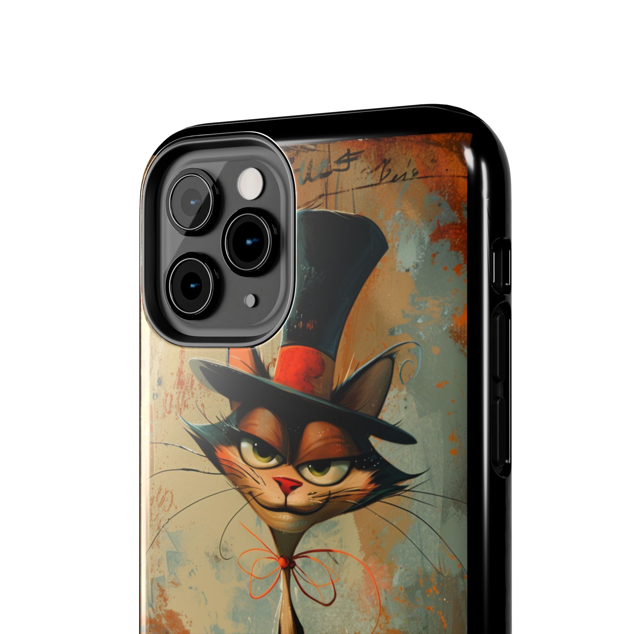 A Black Hat Cat Phone Cover Tough Case, iPhone and Samsung