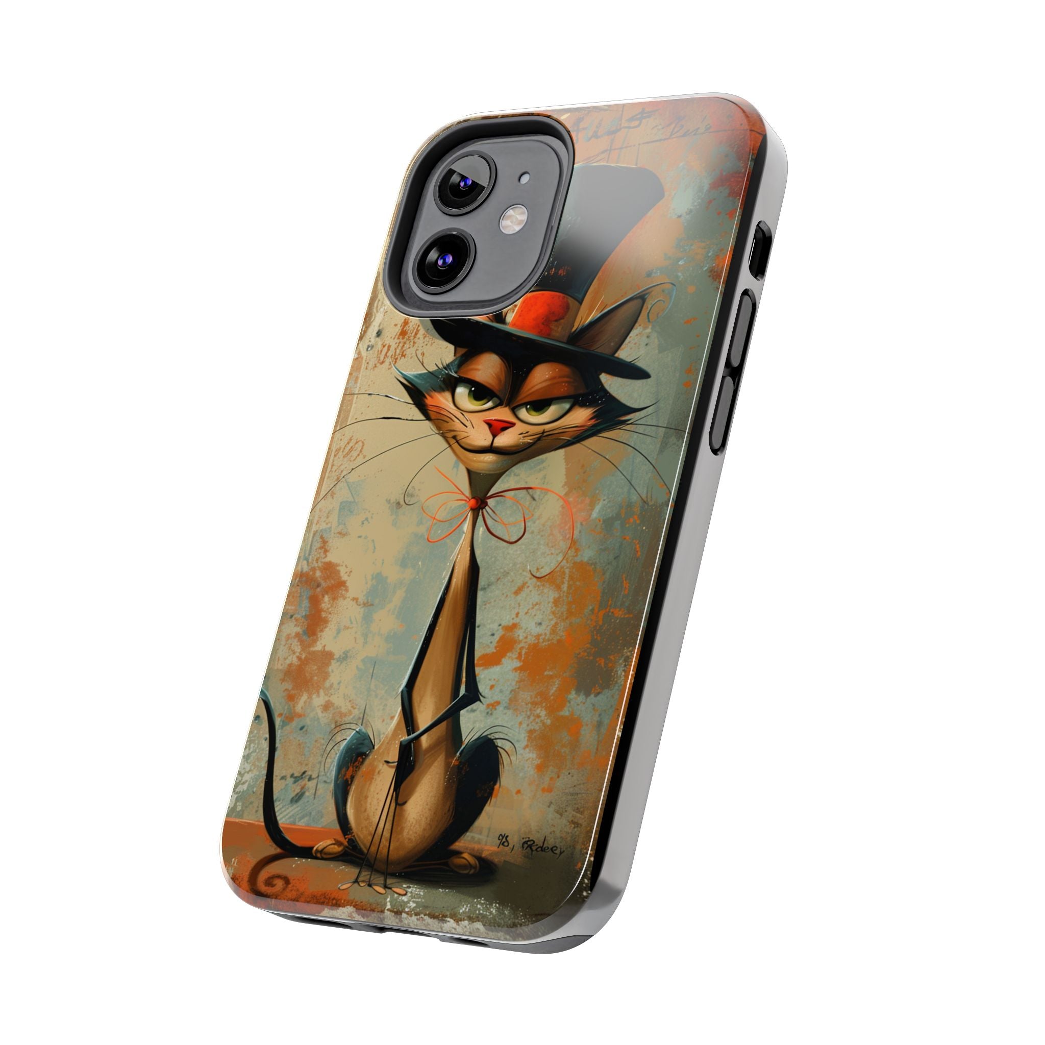 A Black Hat Cat Phone Cover Tough Case, iPhone and Samsung