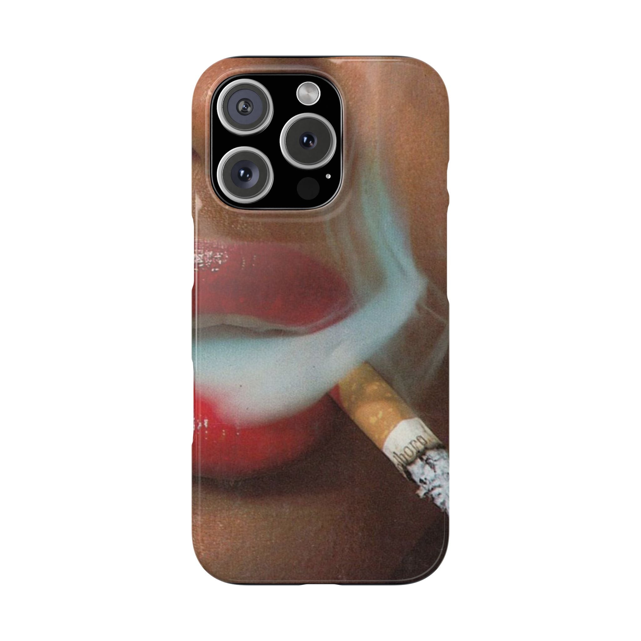 Slim Phone Case,  Stylish, a woman smoking, flirty scene