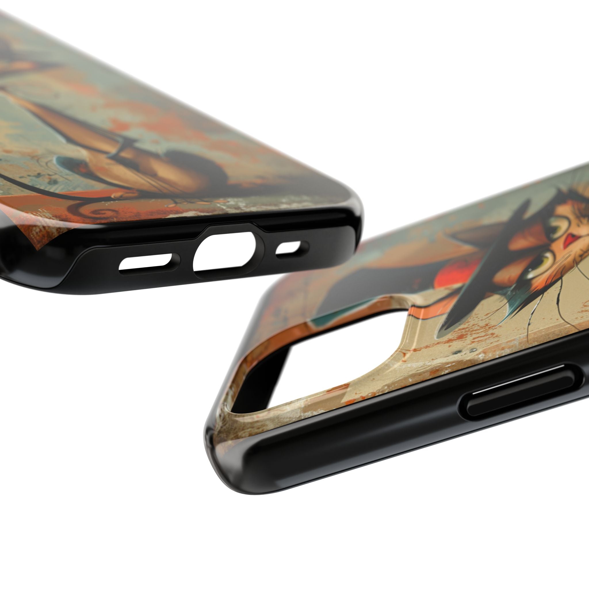 A Black Hat Cat Phone Cover Tough Case, iPhone and Samsung