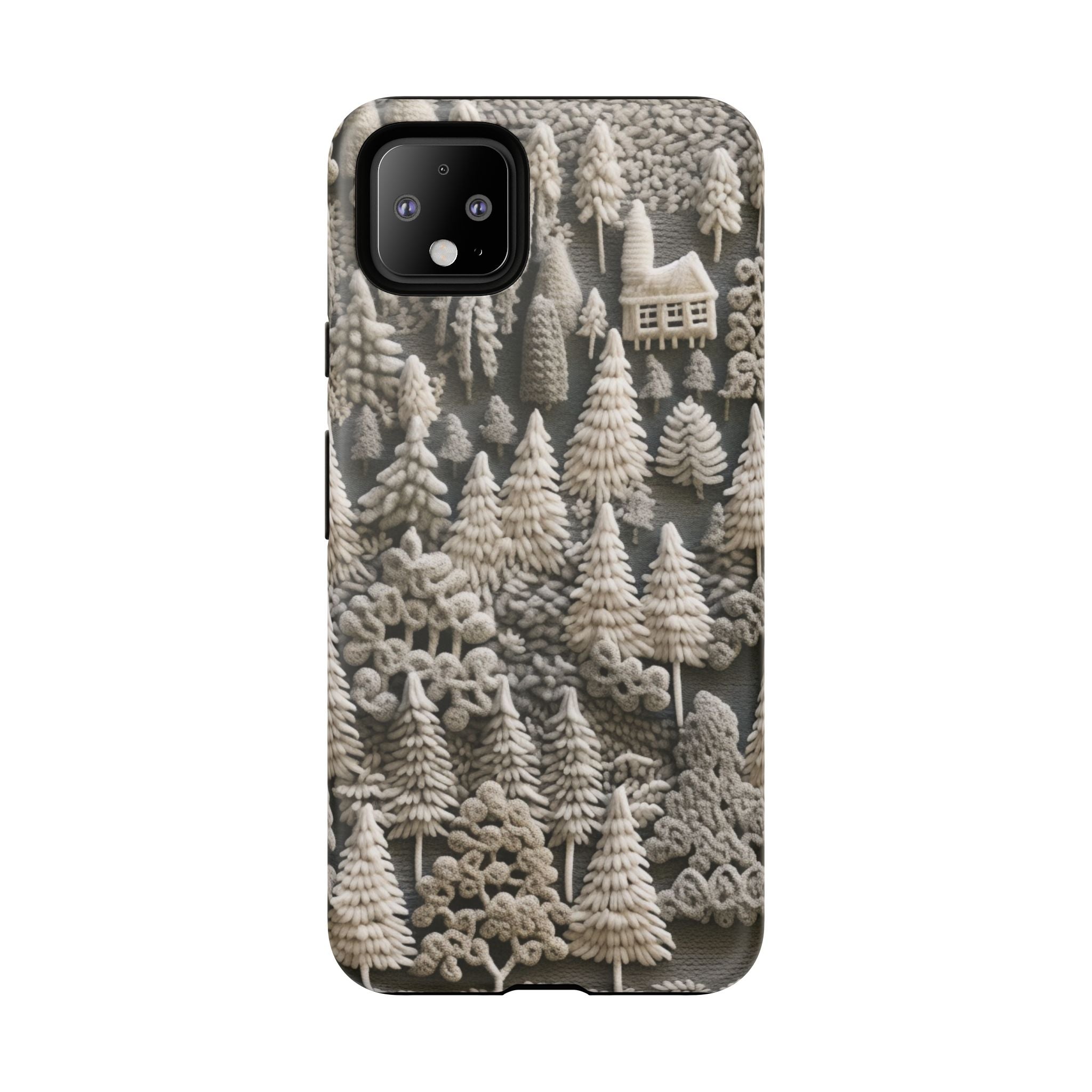 The Frozen Forest, Phone Cover Tough Case with a 3D knitted effect, Winter Motives, iPhone | Samsung