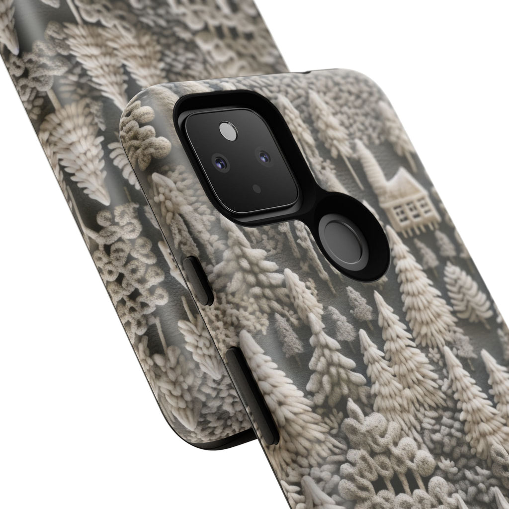 The Frozen Forest, Phone Cover Tough Case with a 3D knitted effect, Winter Motives, iPhone | Samsung