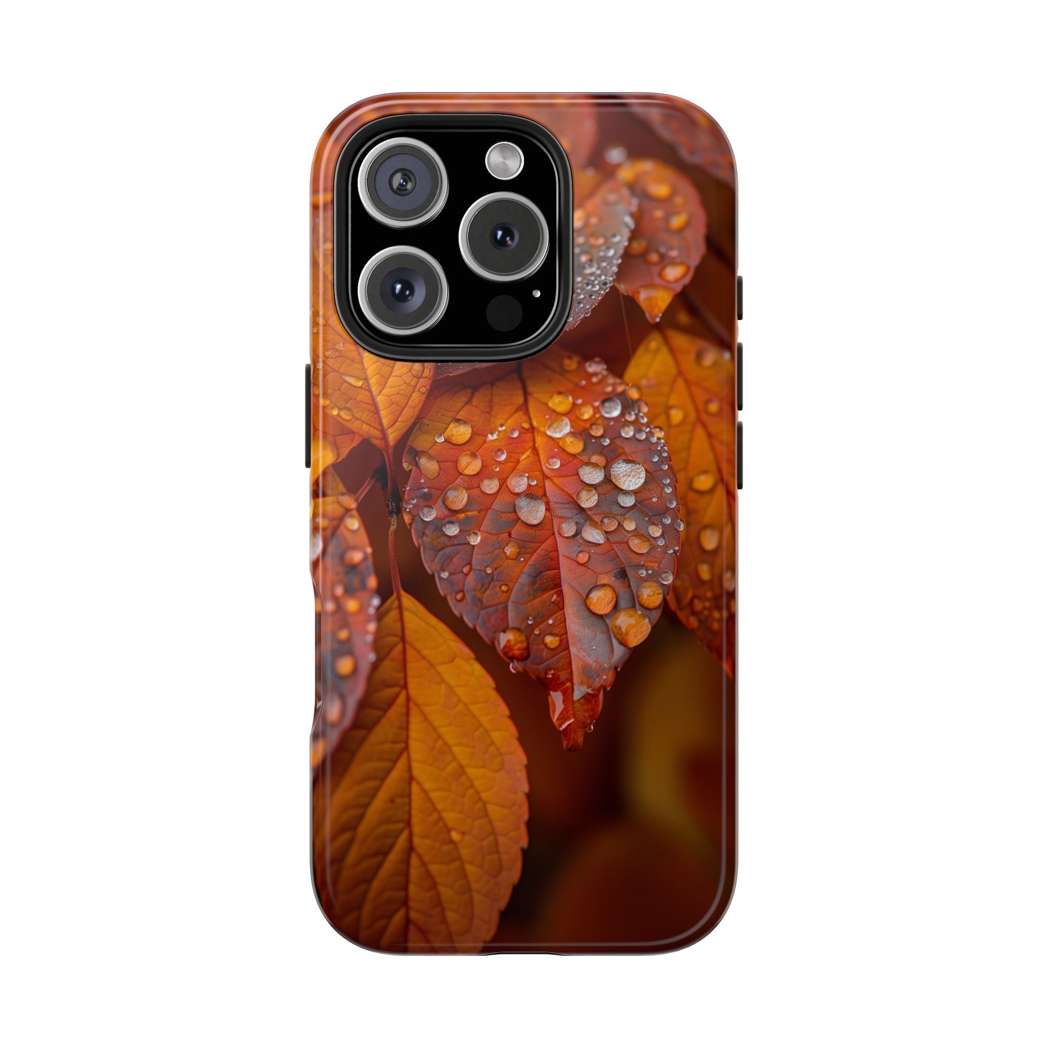 Phone Cases - Autumn Rain Drops, Yellow Leaves Design