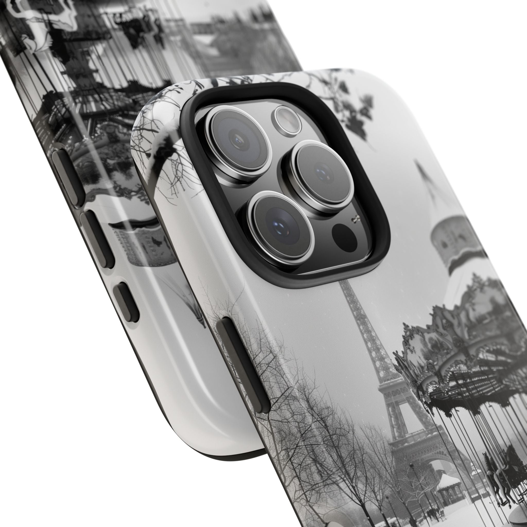 Snowy Paris Merry-Go-Round Phone Case, iPhone and Samsung Design