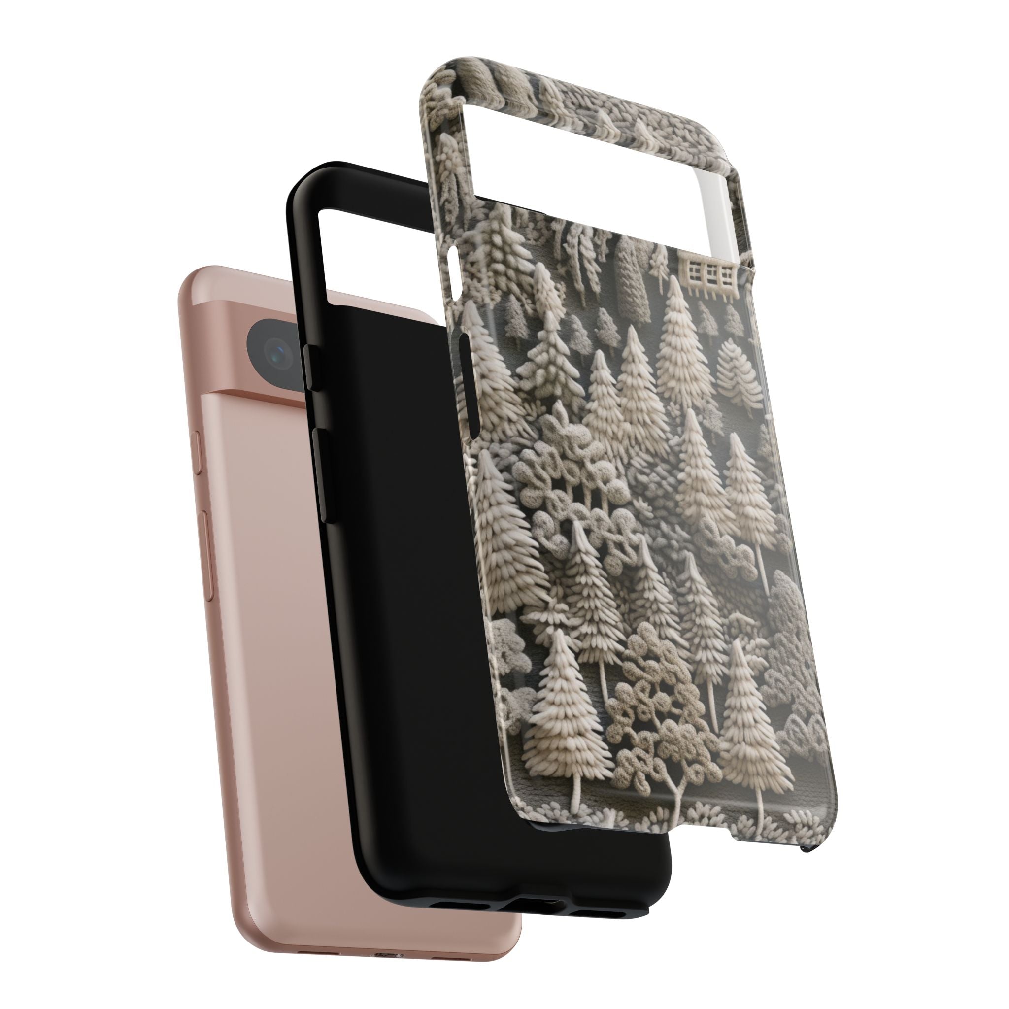 The Frozen Forest, Phone Cover Tough Case with a 3D knitted effect, Winter Motives, iPhone | Samsung