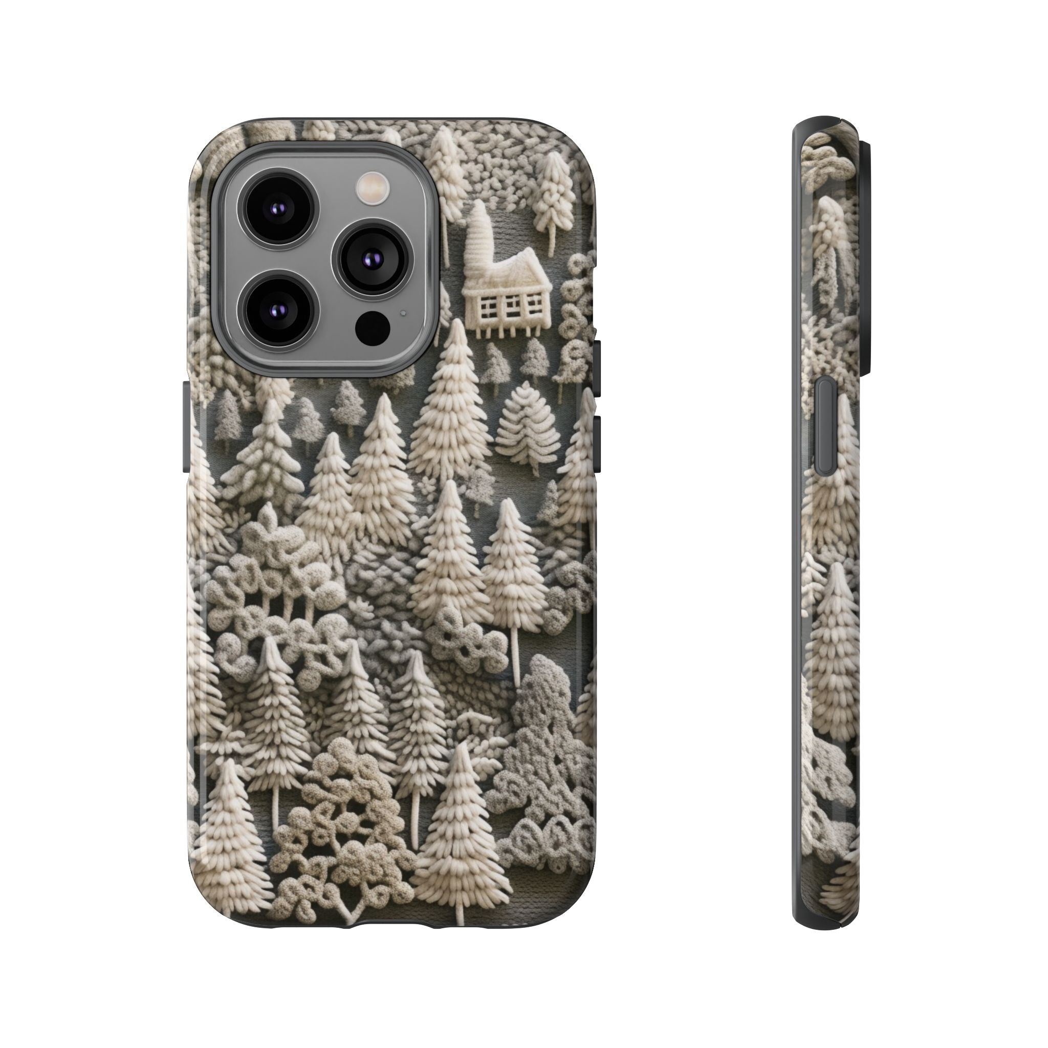 The Frozen Forest, Phone Cover Tough Case with a 3D knitted effect, Winter Motives, iPhone | Samsung