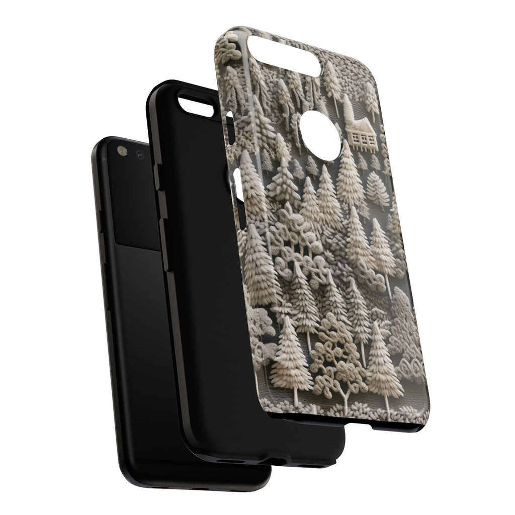 The Frozen Forest, Phone Cover Tough Case with a 3D knitted effect, Winter Motives, iPhone | Samsung