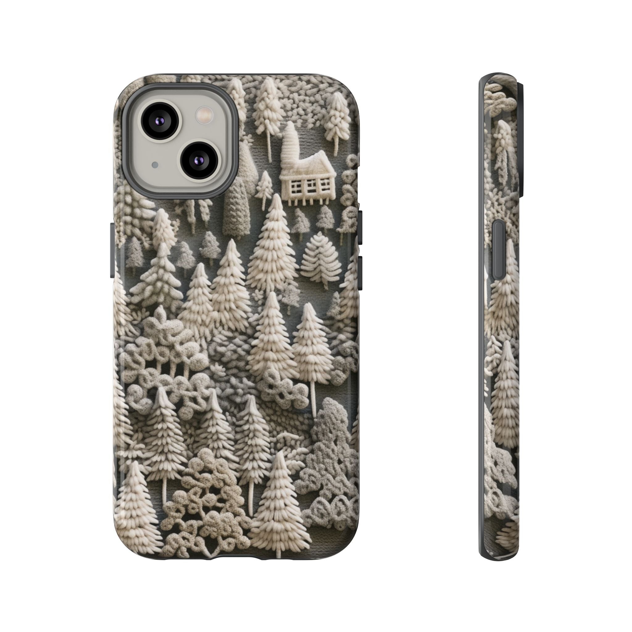 The Frozen Forest, Phone Cover Tough Case with a 3D knitted effect, Winter Motives, iPhone | Samsung