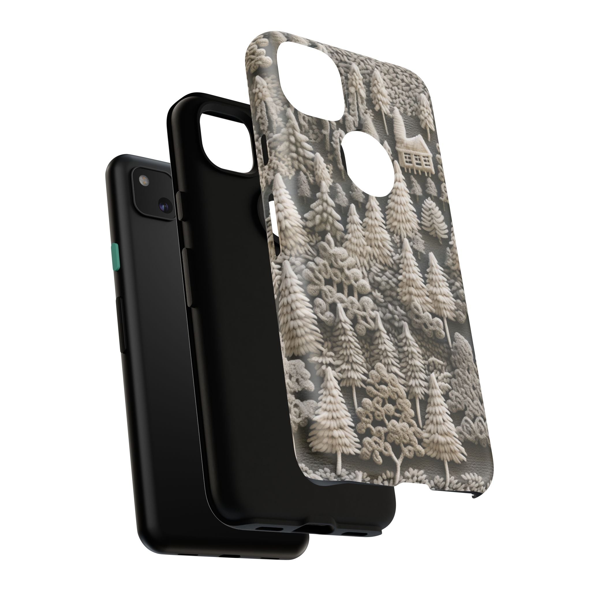 The Frozen Forest, Phone Cover Tough Case with a 3D knitted effect, Winter Motives, iPhone | Samsung