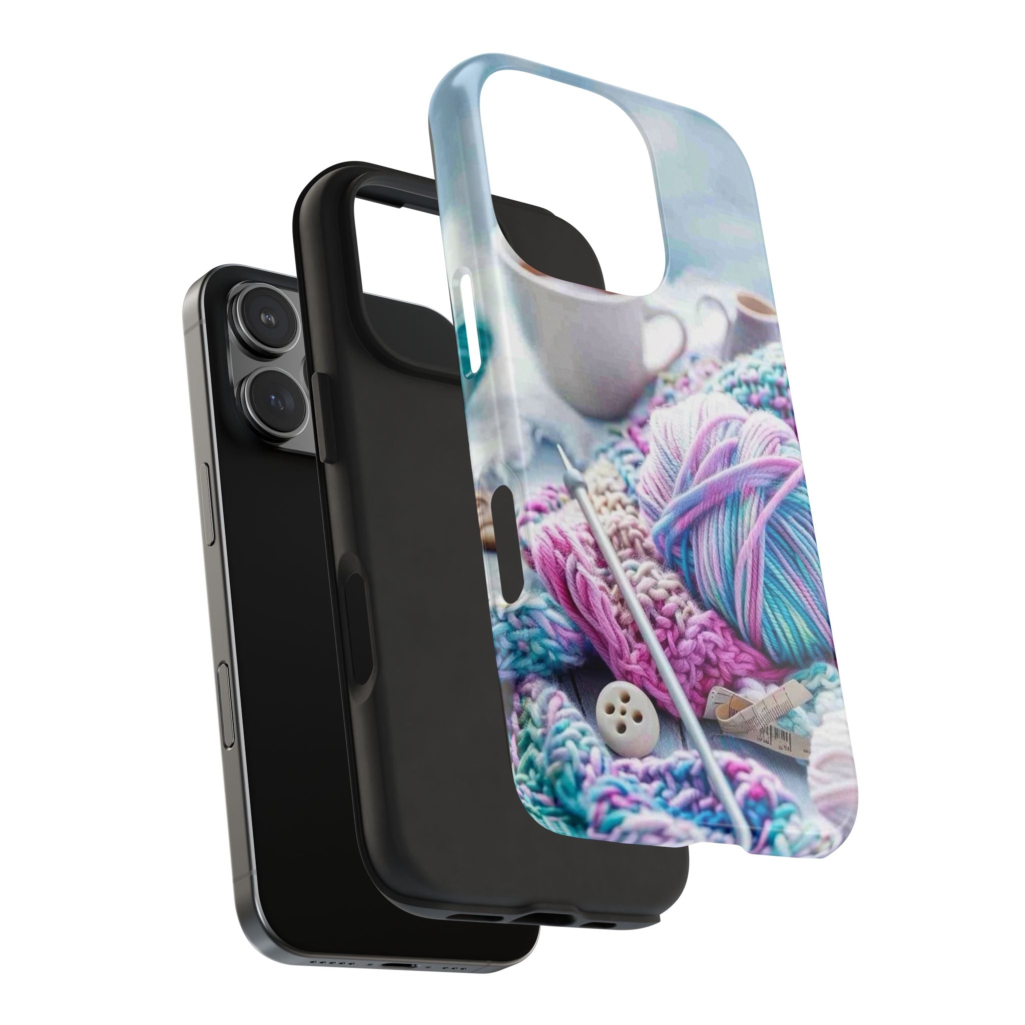 Colorful Phone Case, I Love Knitting, iPhone and Samsung