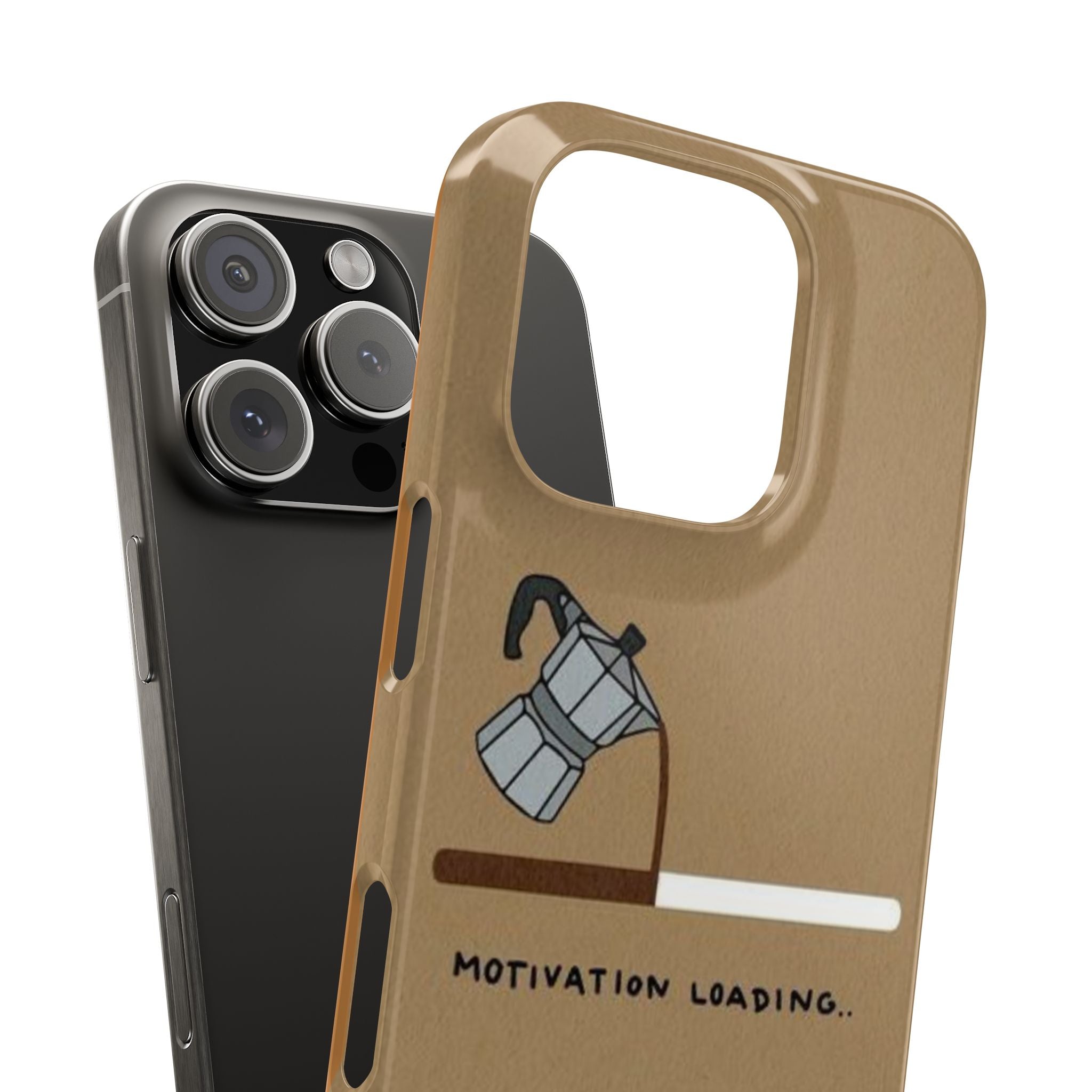 Slim Phone Cases - Italian Espresso Coffee Pot Motivation Loading, Coffee Lover Gift, Phone Accessories, Espresso Lover Gift, Coffee Pot