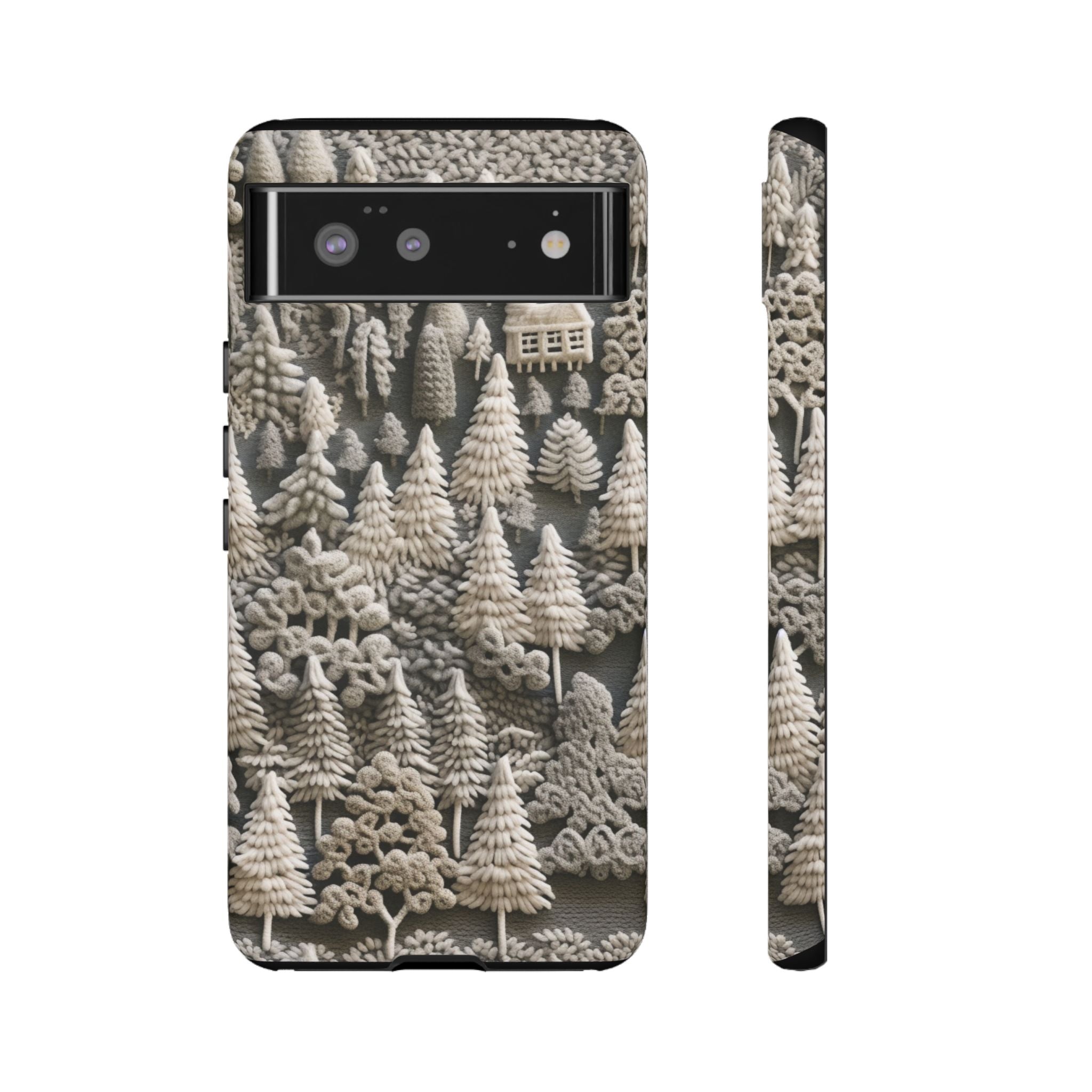 The Frozen Forest, Phone Cover Tough Case with a 3D knitted effect, Winter Motives, iPhone | Samsung