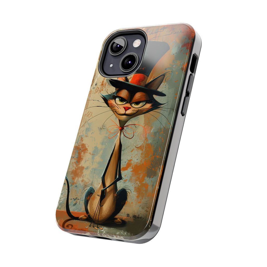 A Black Hat Cat Phone Cover Tough Case, iPhone and Samsung