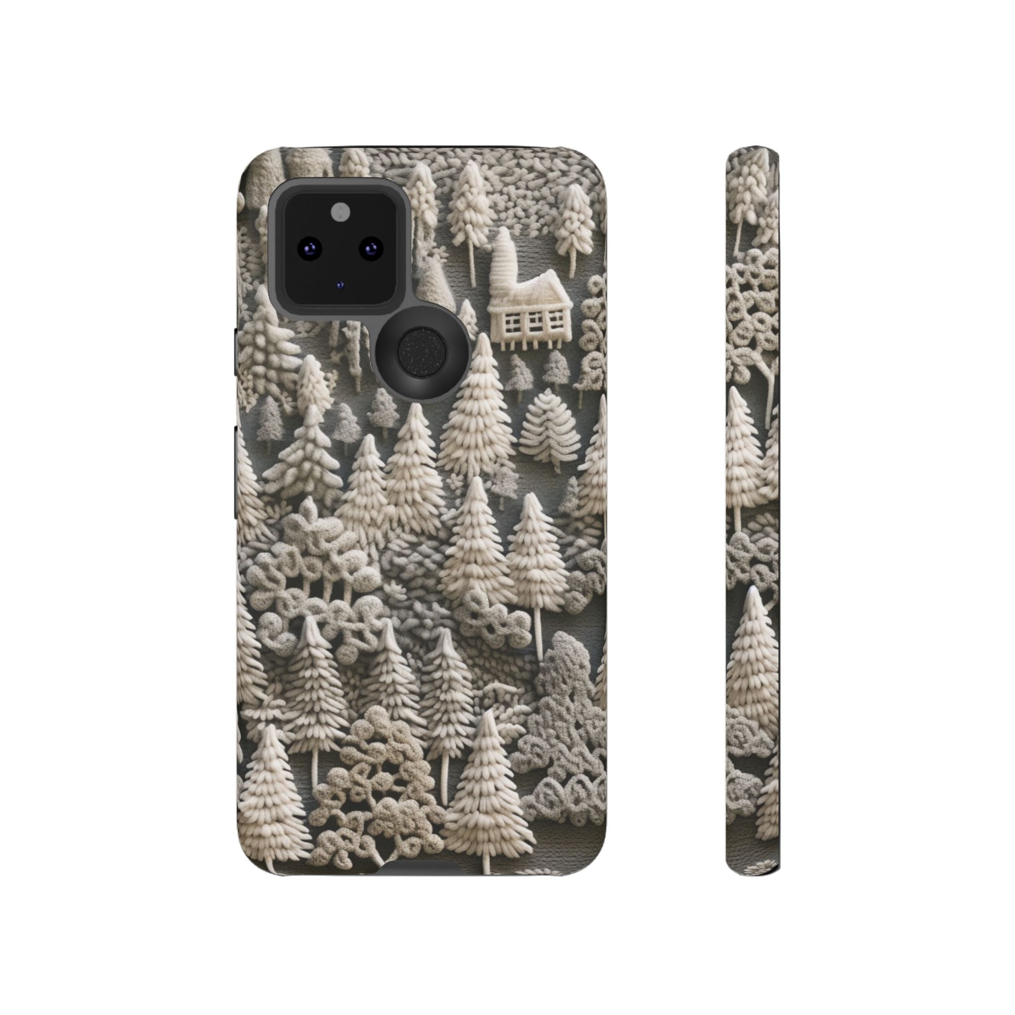The Frozen Forest, Phone Cover Tough Case with a 3D knitted effect, Winter Motives, iPhone | Samsung