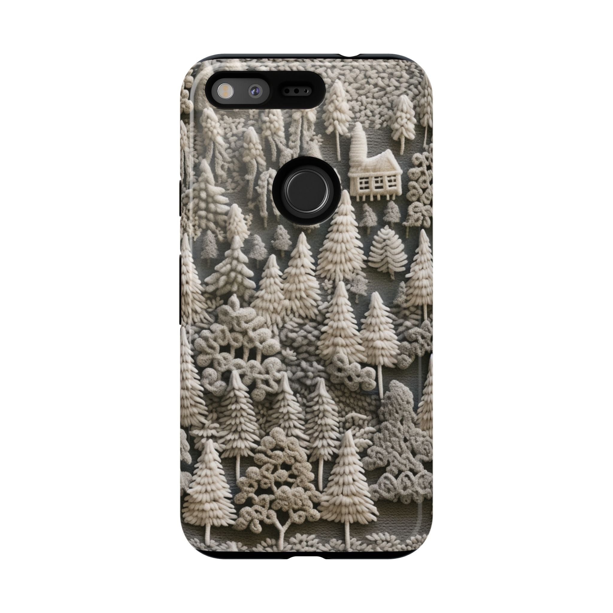 The Frozen Forest, Phone Cover Tough Case with a 3D knitted effect, Winter Motives, iPhone | Samsung