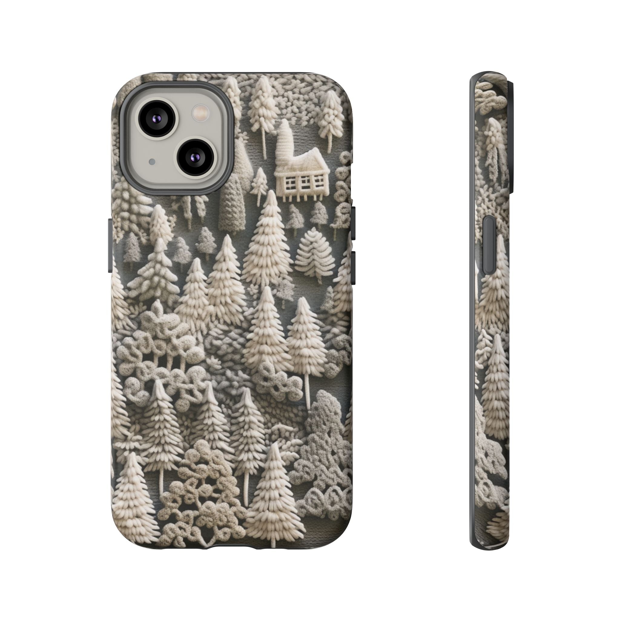 The Frozen Forest, Phone Cover Tough Case with a 3D knitted effect, Winter Motives, iPhone | Samsung