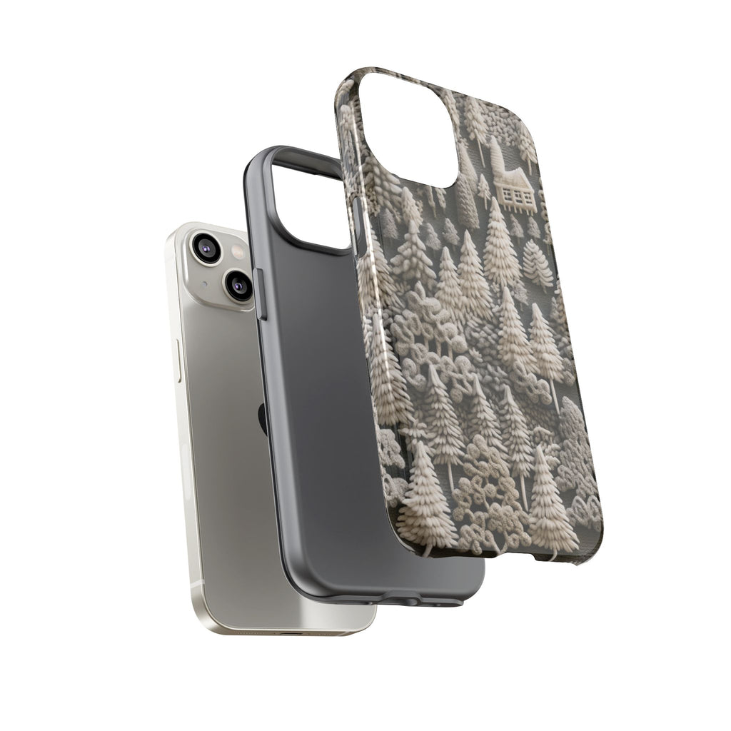 The Frozen Forest, Phone Cover Tough Case with a 3D knitted effect, Winter Motives, iPhone | Samsung