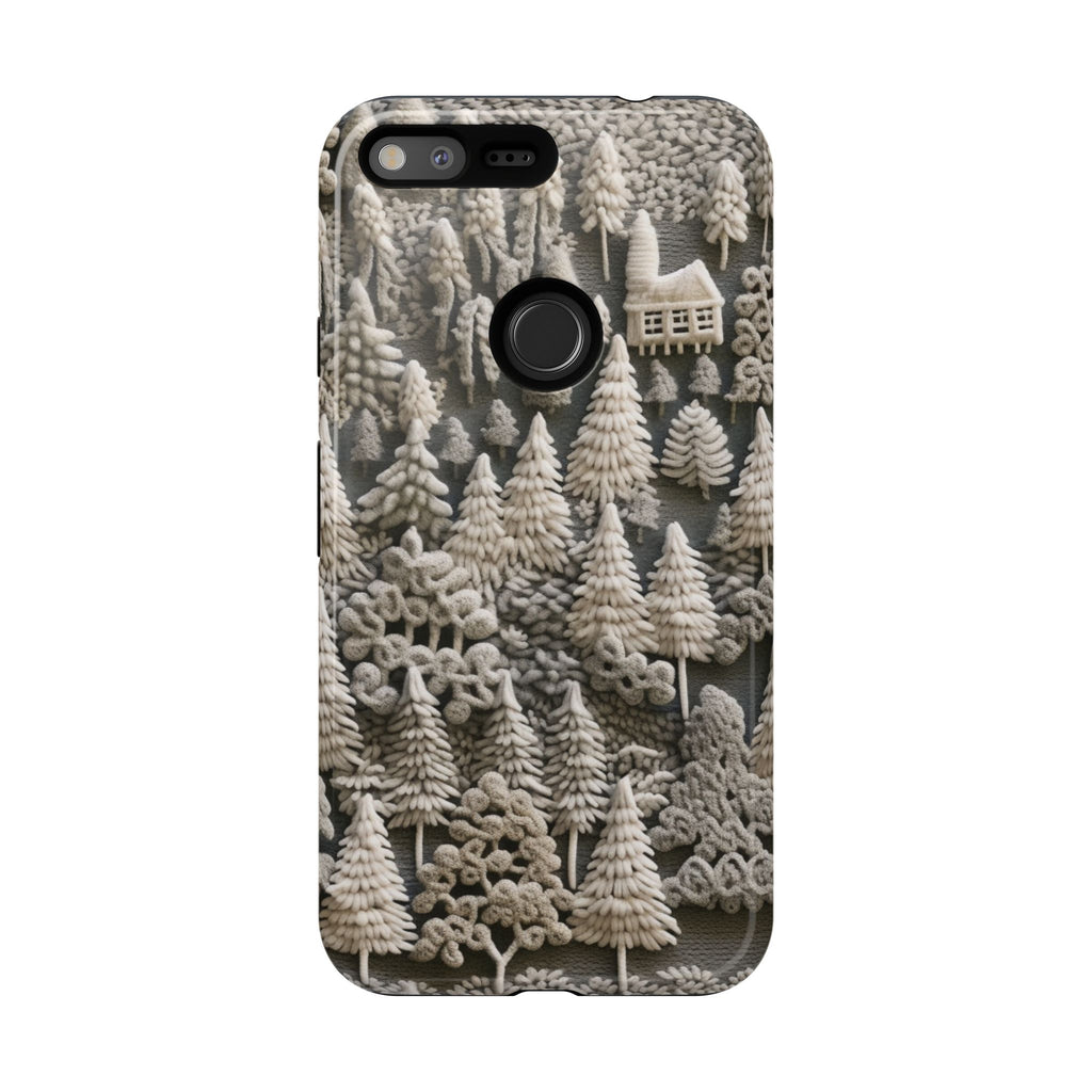 The Frozen Forest, Phone Cover Tough Case with a 3D knitted effect, Winter Motives, iPhone | Samsung