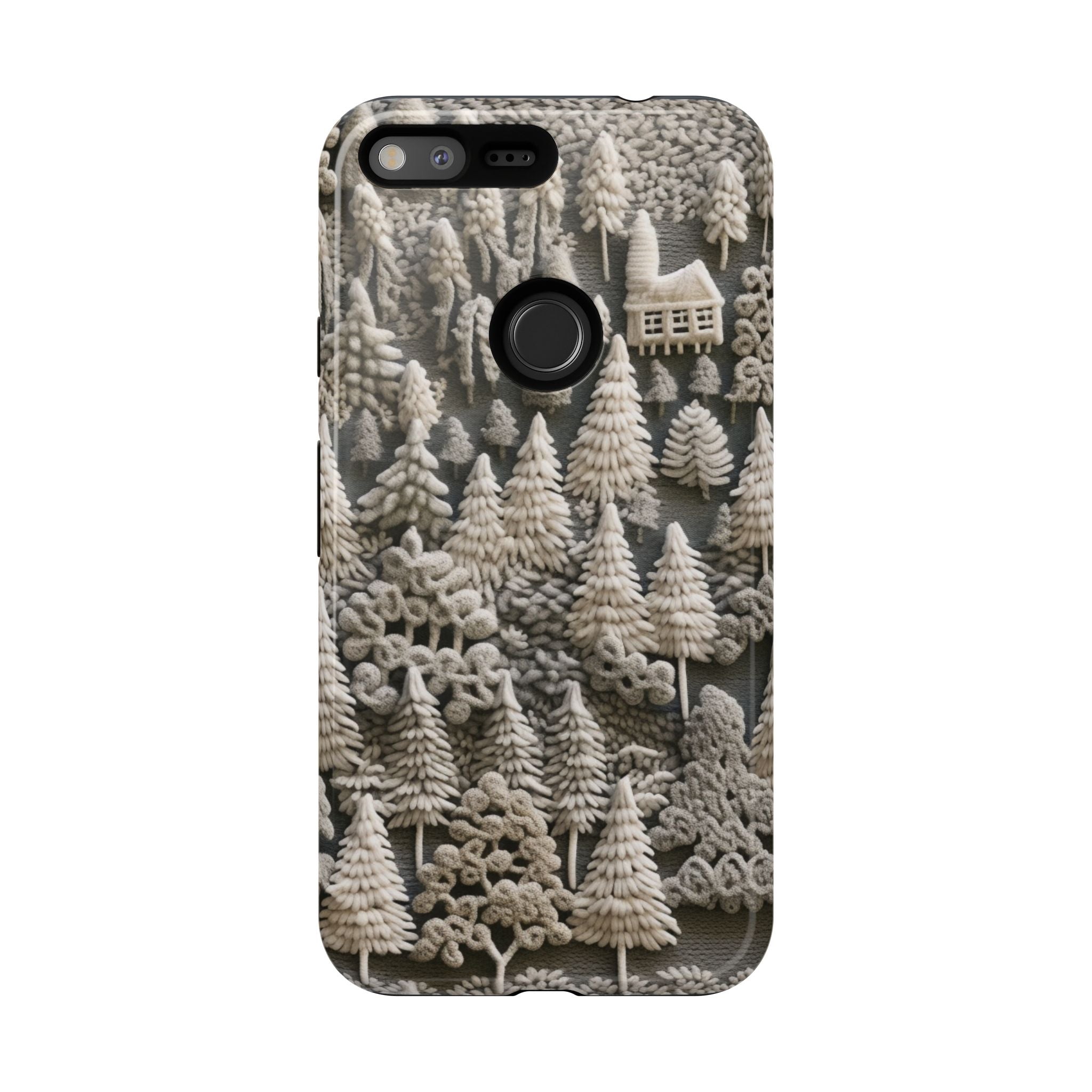 The Frozen Forest, Phone Cover Tough Case with a 3D knitted effect, Winter Motives, iPhone | Samsung