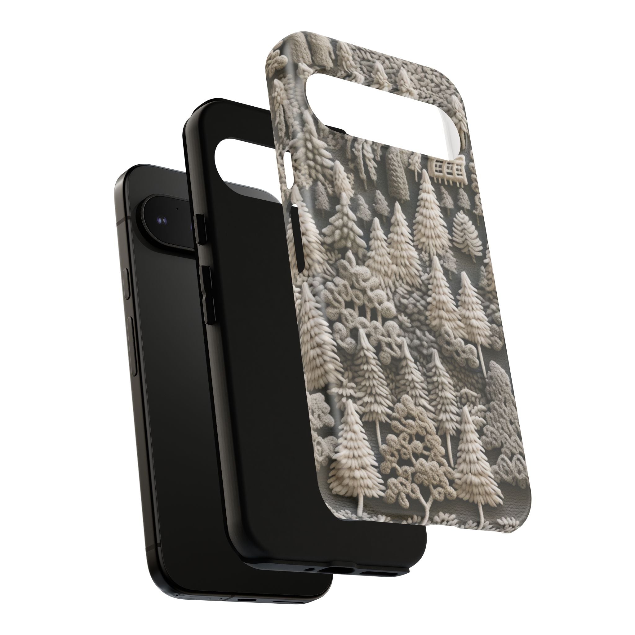 The Frozen Forest, Phone Cover Tough Case with a 3D knitted effect, Winter Motives, iPhone | Samsung