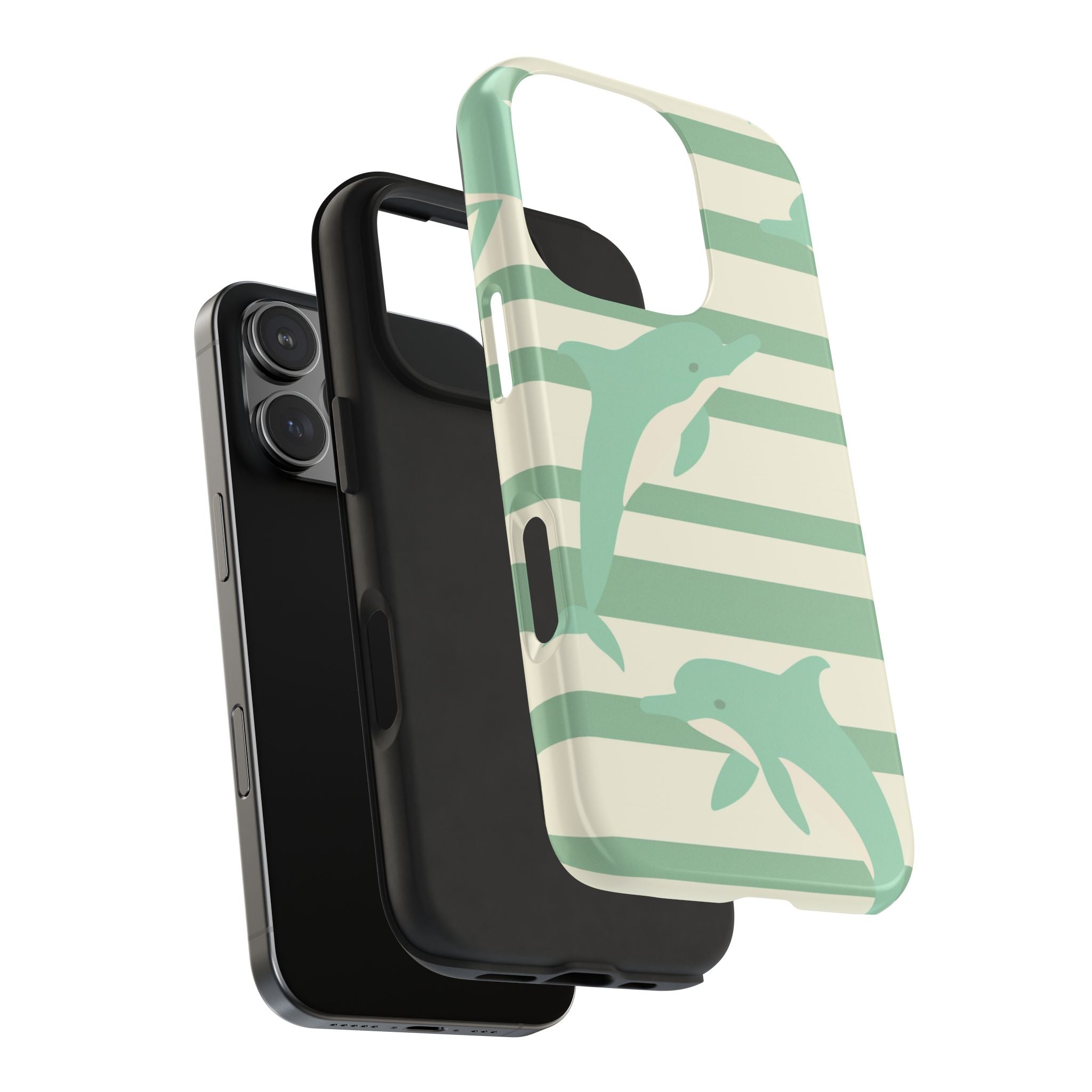 Turquoise Dolphins, Strong Protection for iPhone and Samsung