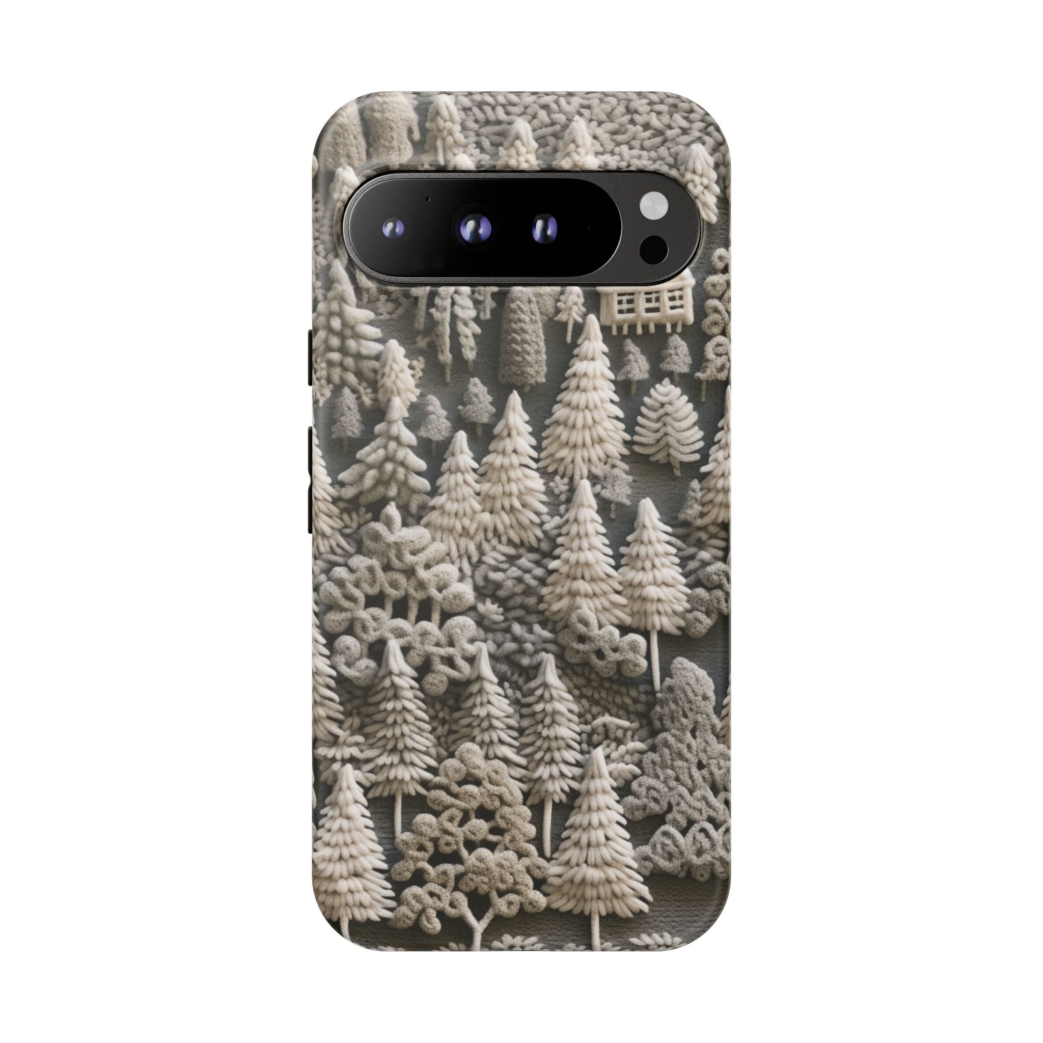 The Frozen Forest, Phone Cover Tough Case with a 3D knitted effect, Winter Motives, iPhone | Samsung