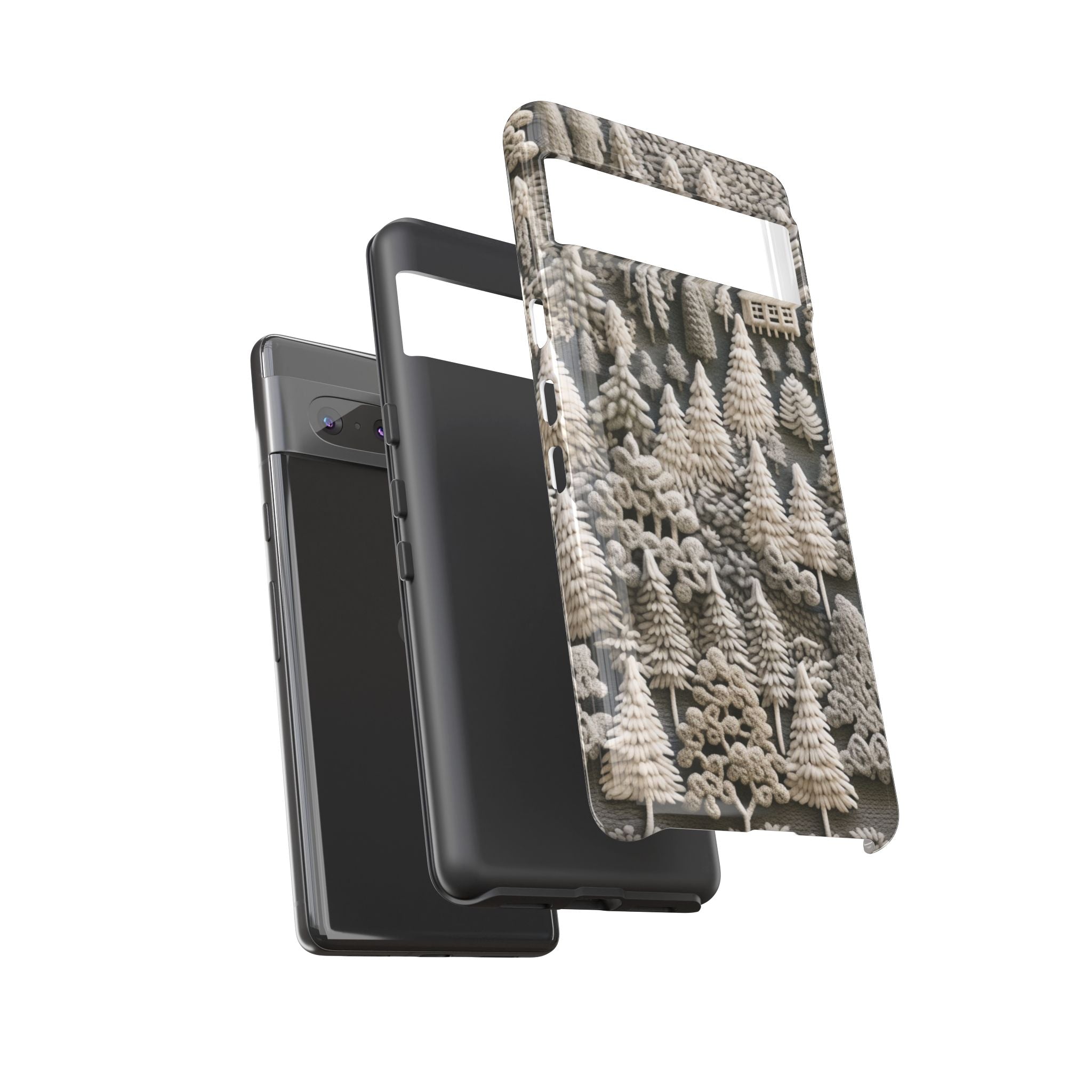 The Frozen Forest, Phone Cover Tough Case with a 3D knitted effect, Winter Motives, iPhone | Samsung